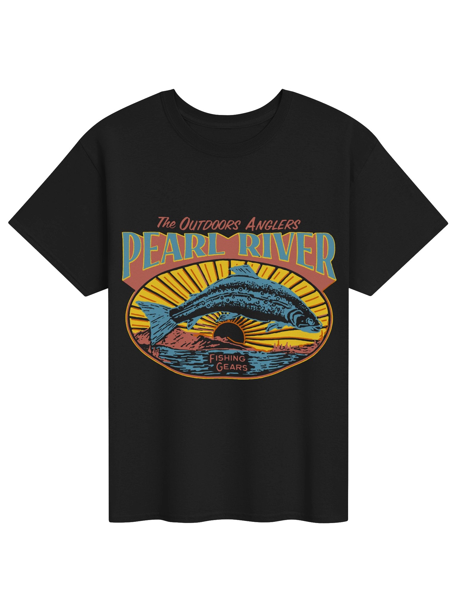 Pearl River Vintage Fishing T-Shirt – Outdoors Anglers Graphic Tee product image (1)