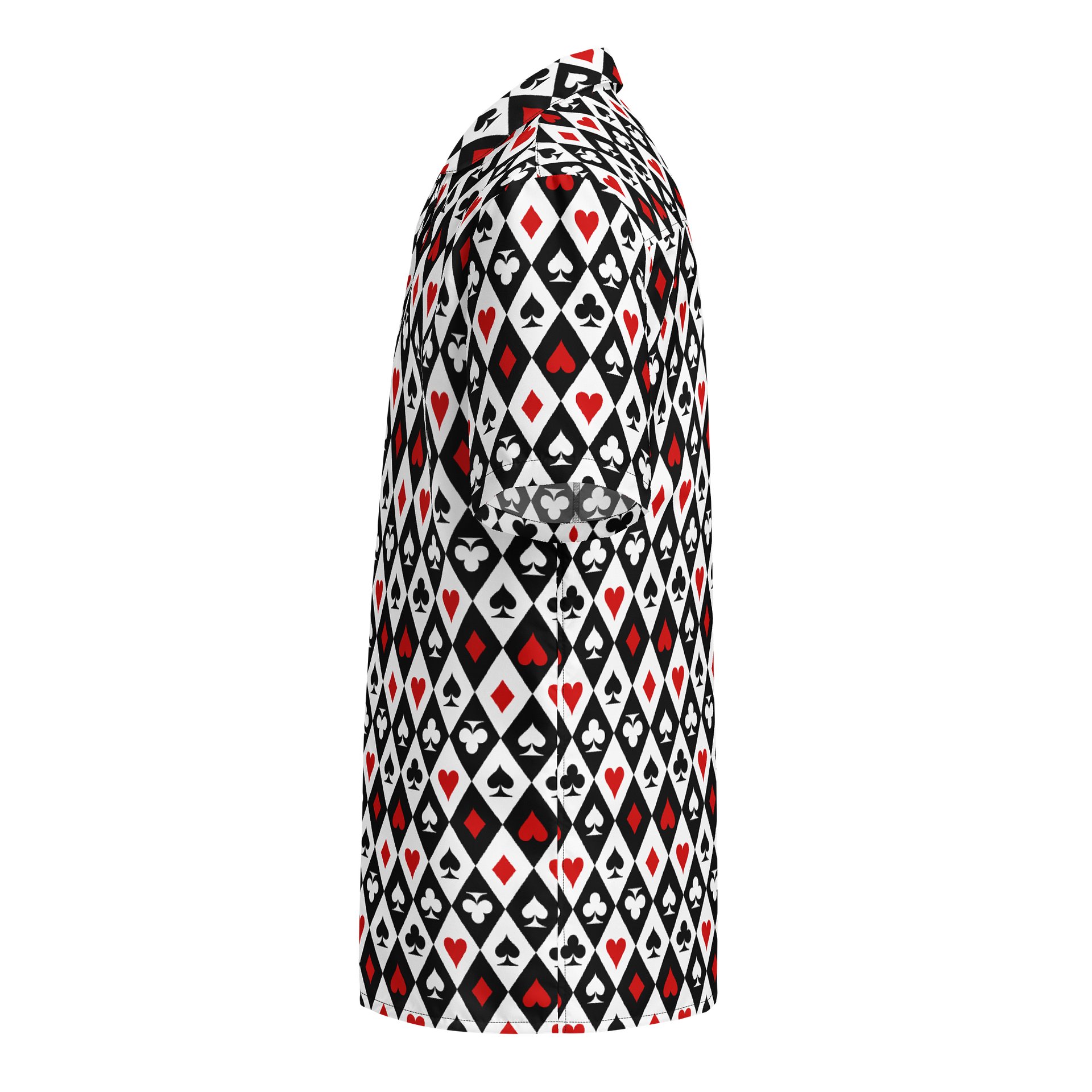 Retro Playing Card Suits Argyle All-Over Print Hawaiian Shirt product image (5)