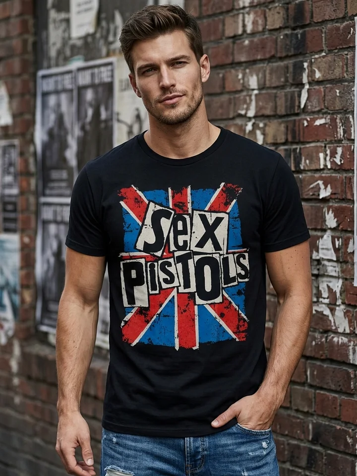 Sex Pistols T-Shirt Union Jack Distressed Vintage 1977 | Johnny Rotten Sid Vicious Punk Rock Graphic Tee | Never Mind The Bollocks Collector Shirt product image (1)