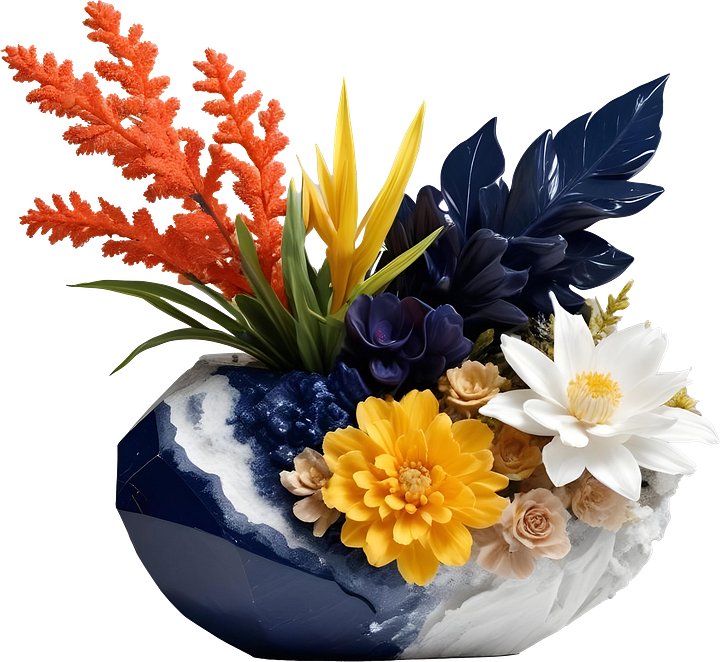 Golden Tides – Tropical Luxe Floral Arrangement PNG product image (1)