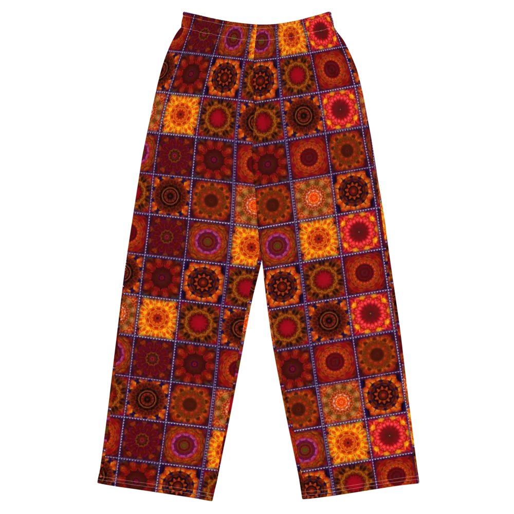 Orange Crazy Quilt Wideleg Pants product image (1)