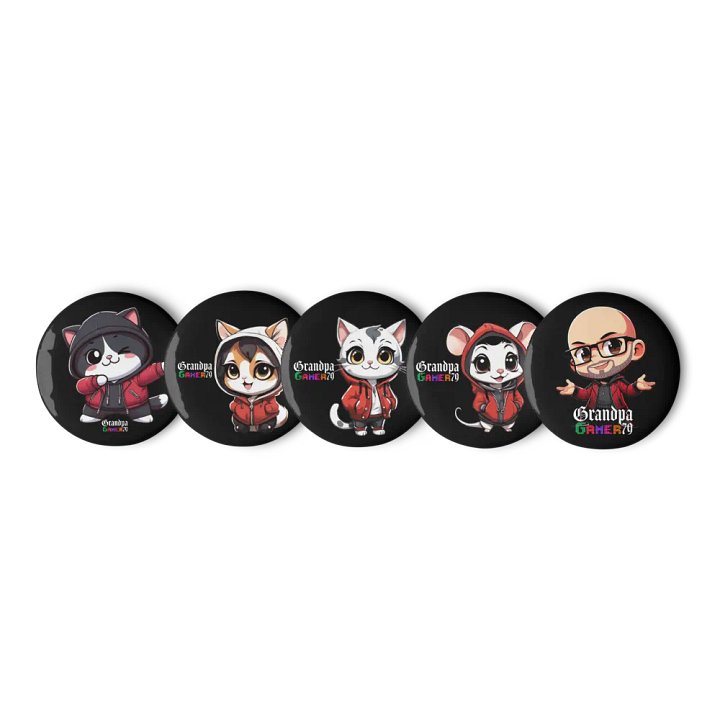 Pixelated Gamer Family Pin Buttons Set product image (1)