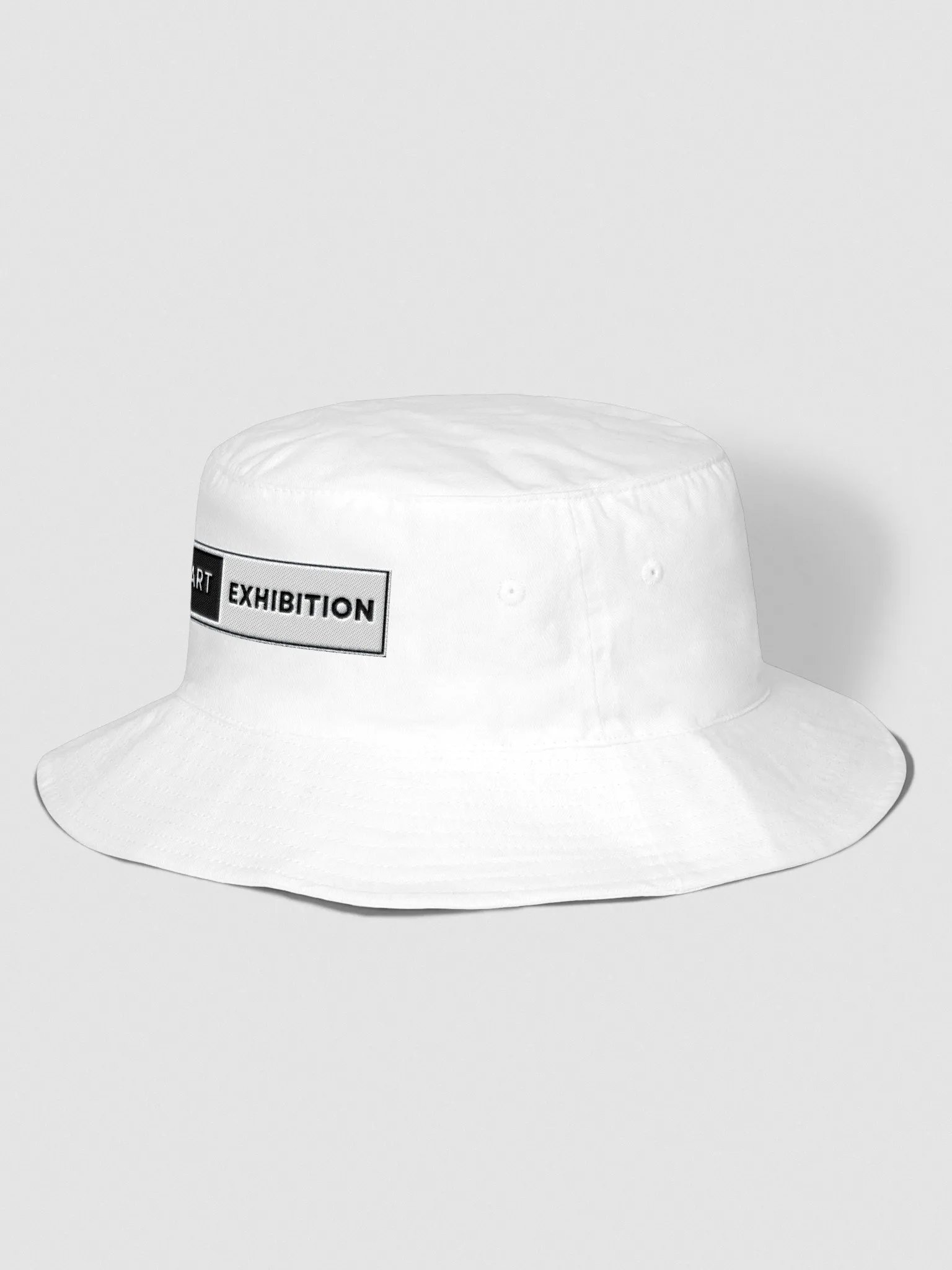 White "AI ART EXHIBITION BOX LOGO" Bucket Hat product image (2)