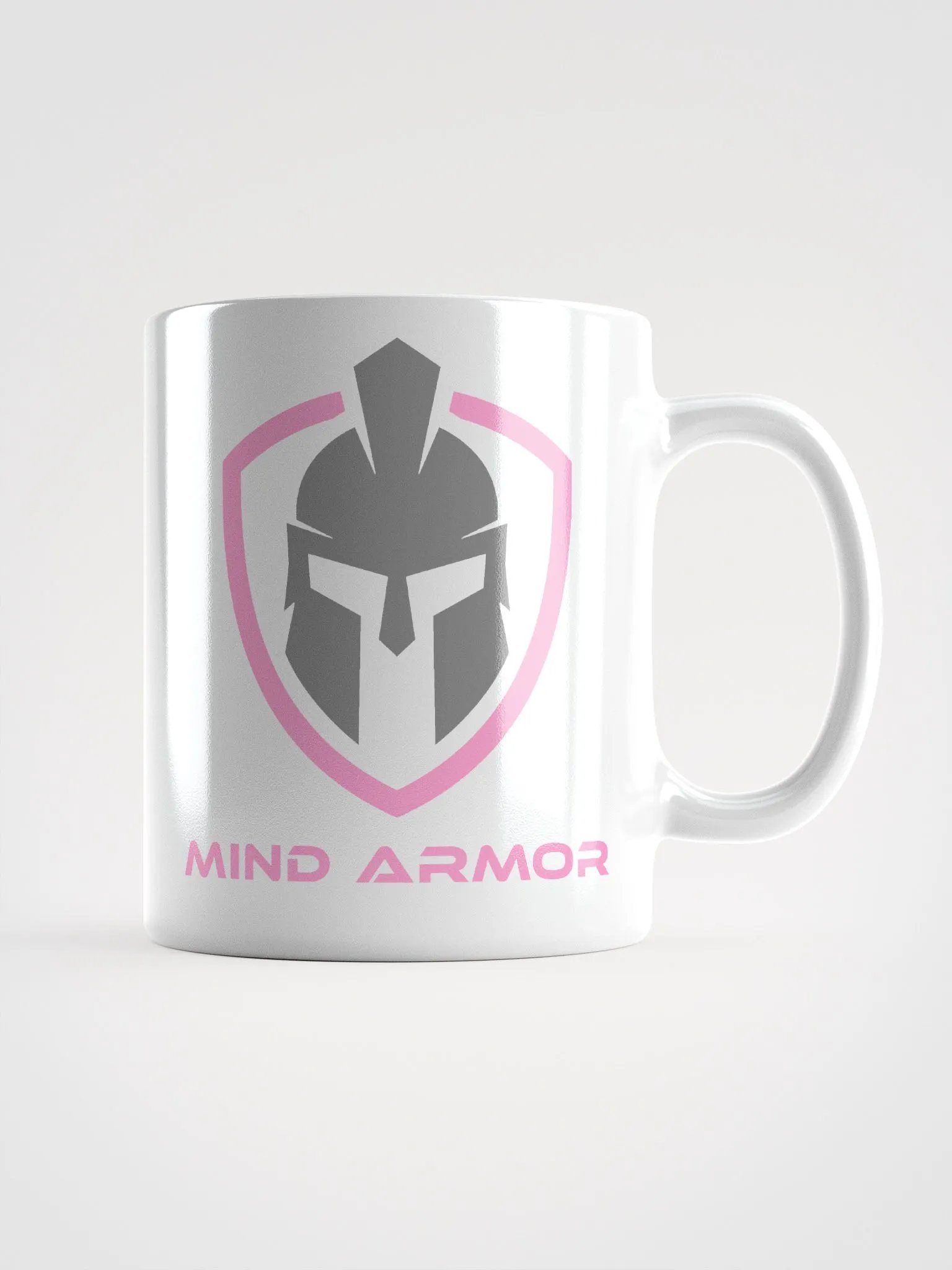 Mind Armor - White Glossy Mug - Pink Logo product image (2)