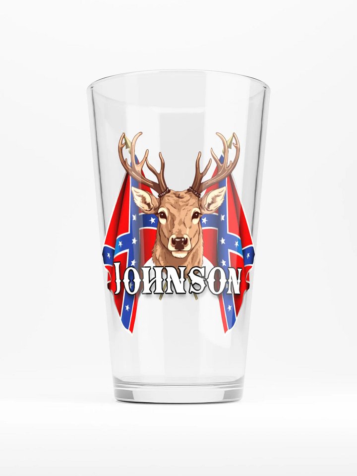 "Johnson" Last Name Rebel Redneck Deer - Shaker Pint Glass product image (1)