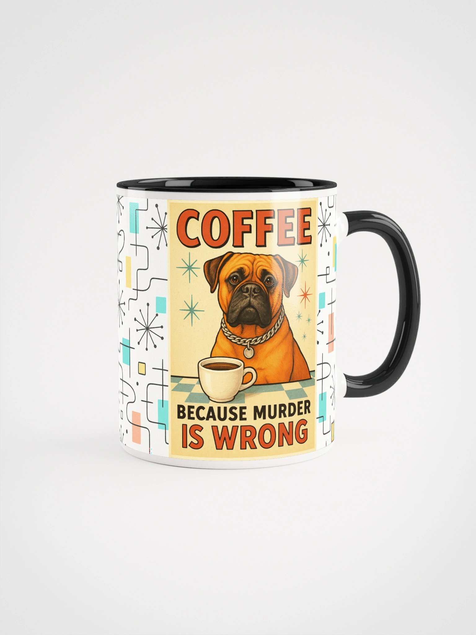 Coffee Because Murder Is Wrong Bullmastiff Mug | Funny Dog Coffee Cup product image (1)