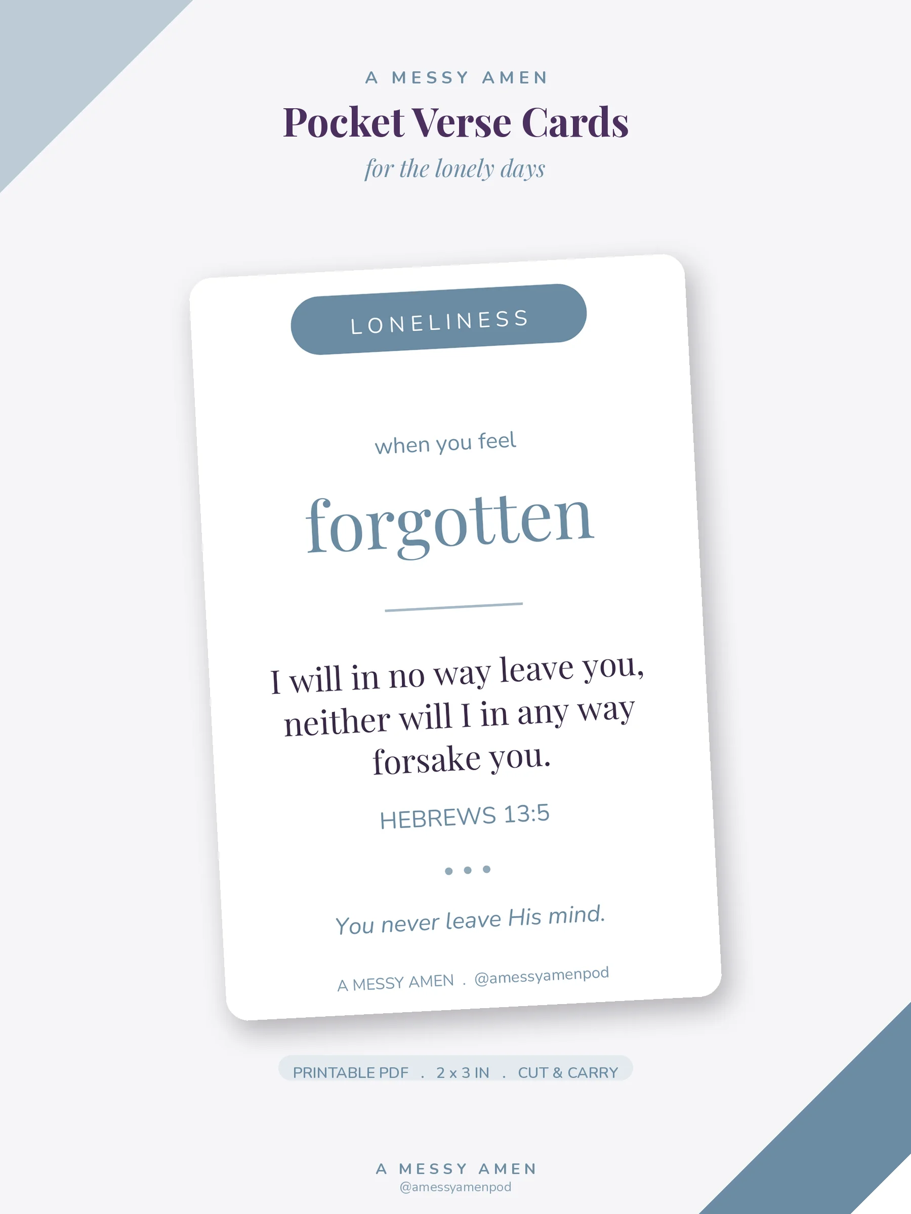 Pocket Verse Cards — For the Hard Days - Printable PDF product image (3)