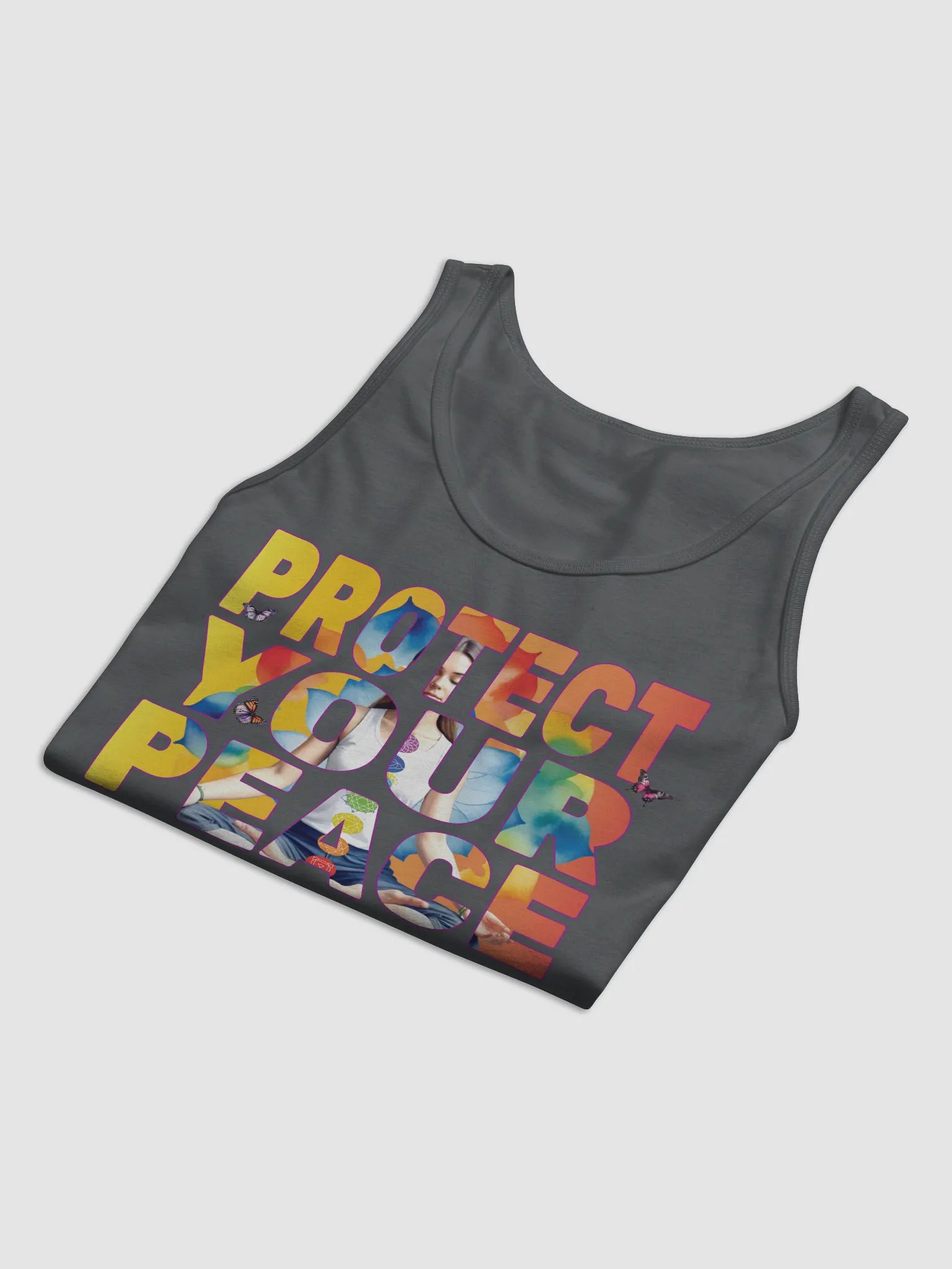 Protect Your Peace 7 Chakra Meditation Yoga Pose Spirituality Tank Top product image (4)
