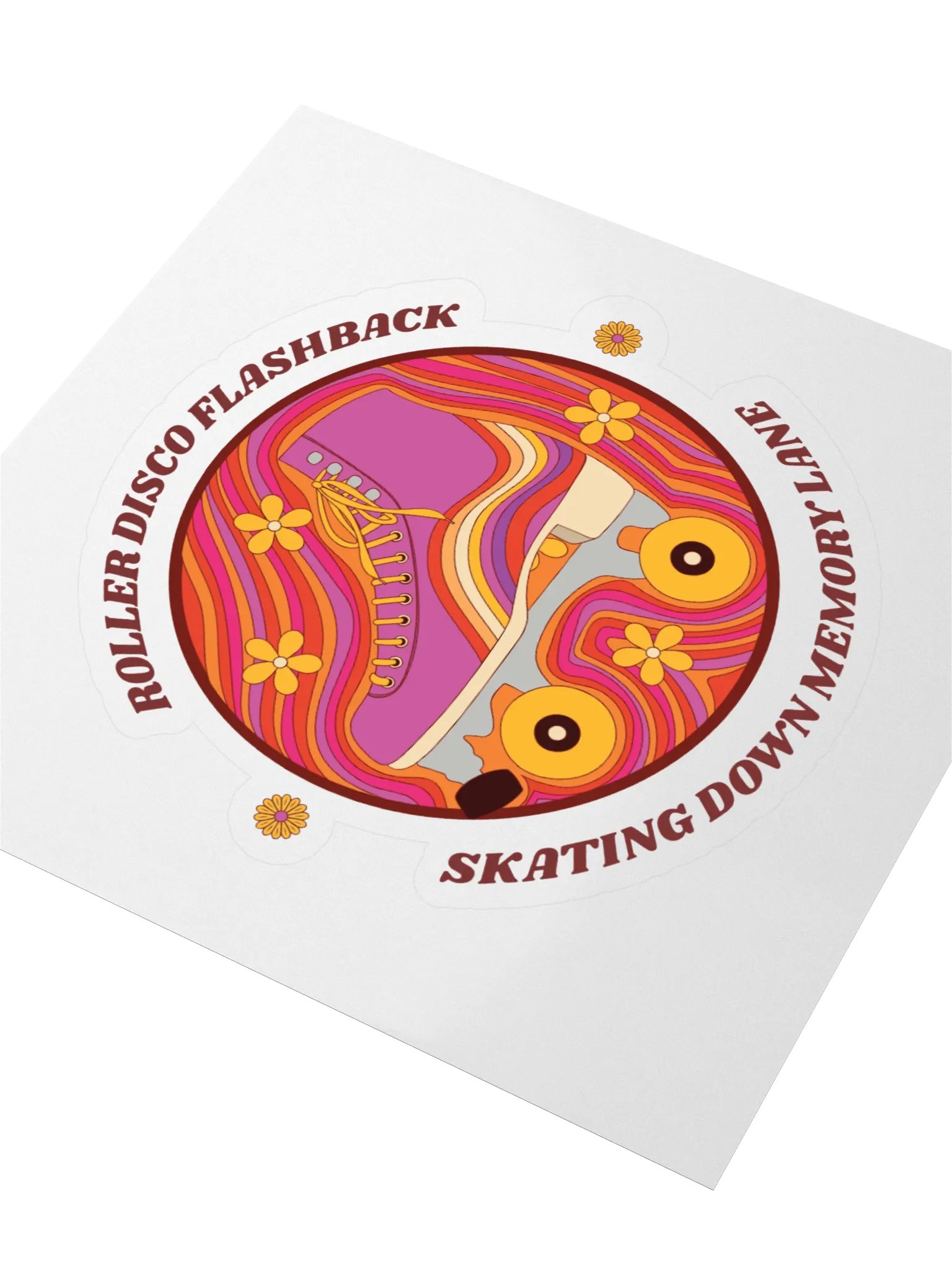 Retro Roller Skate Dream Kiss Cut Sticker product image (3)