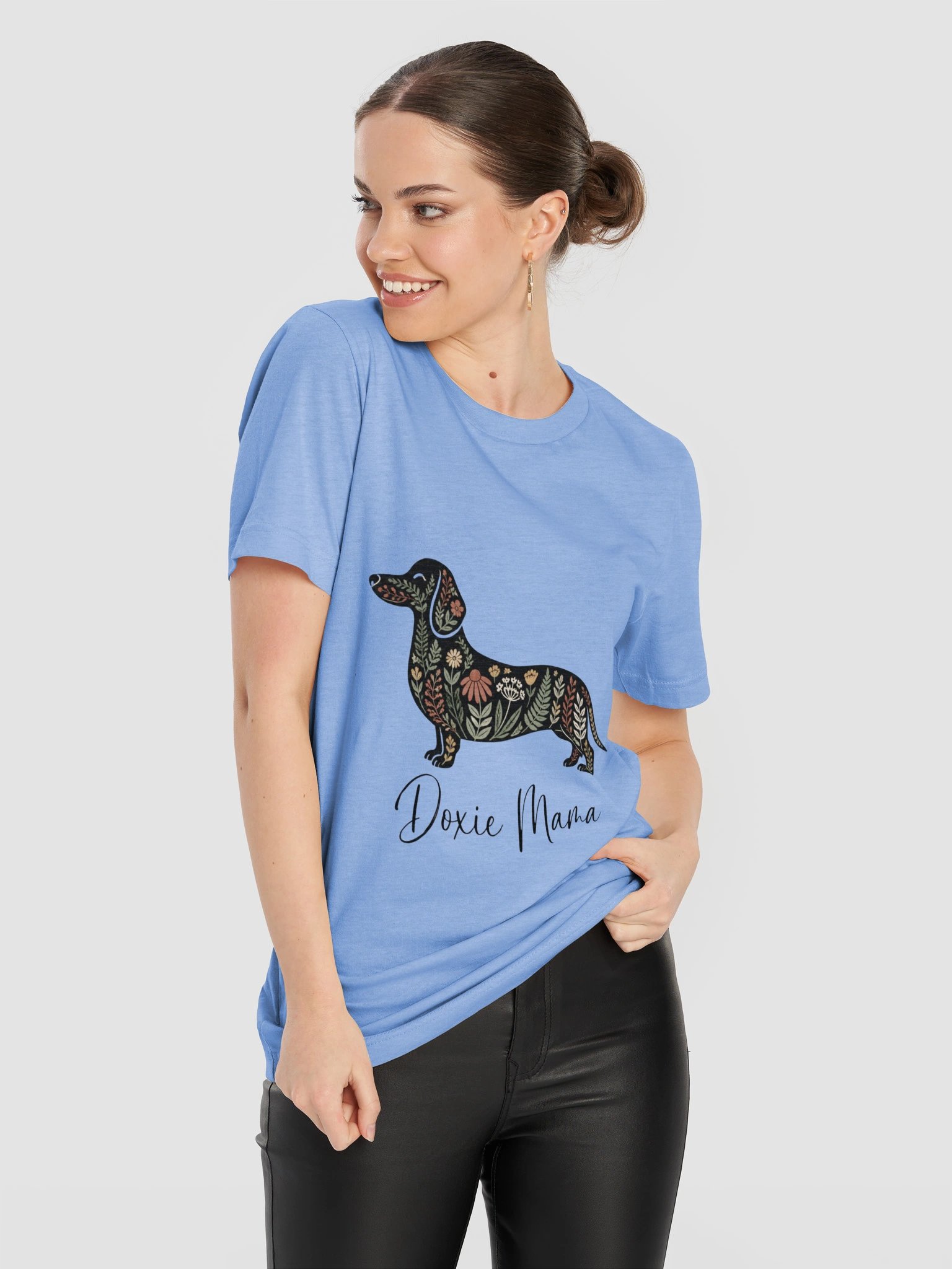 Floral Doxie Mama Shirt | Floral Dachshund T-Shirt product image (3)