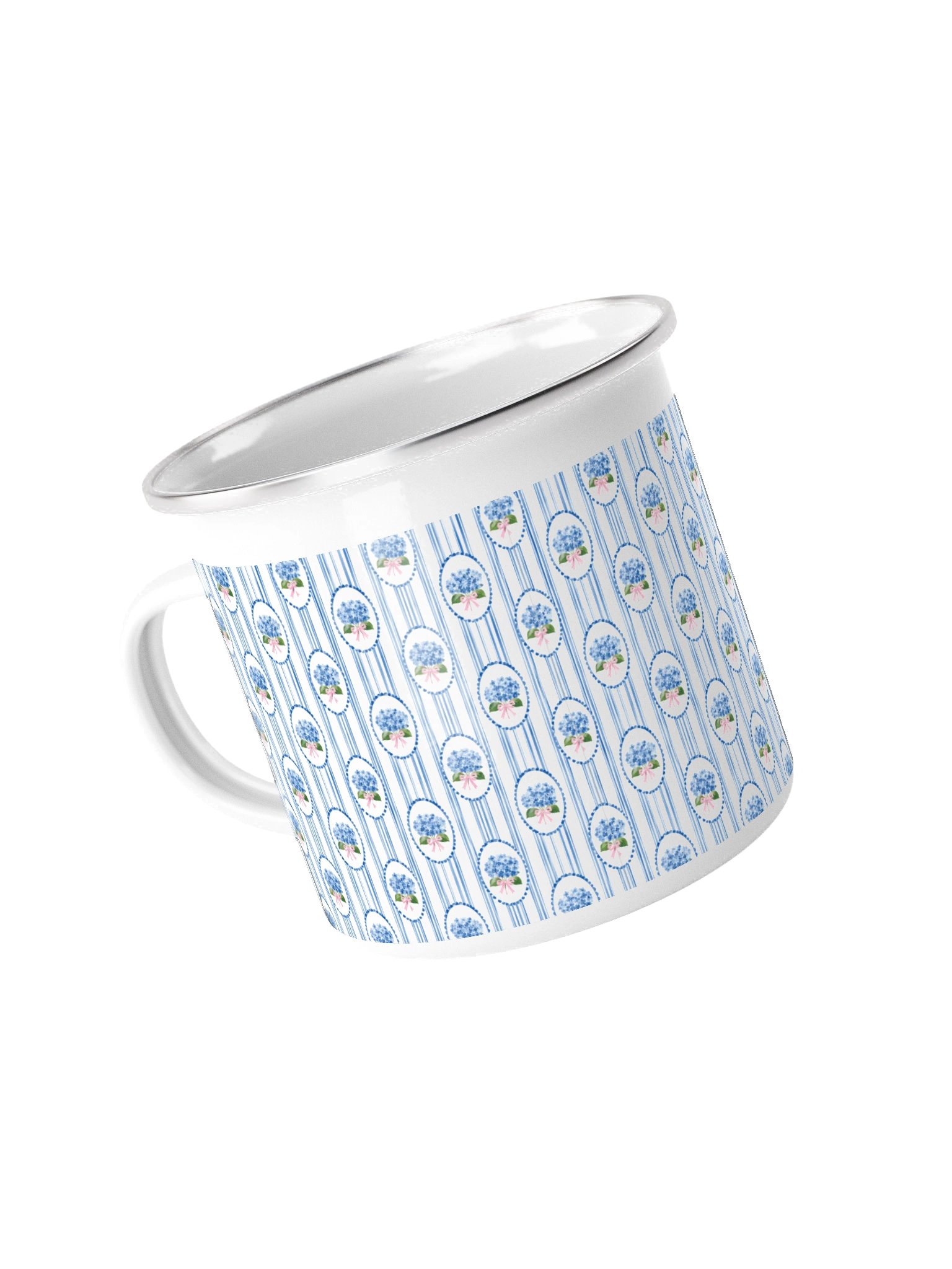 Blue Floral Bow Enamel Mug product image (4)