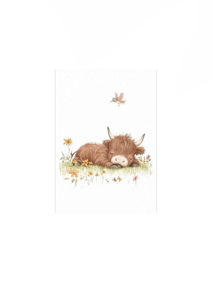 Sleeping Highland Cow Farmhouse Nursery Print product image (2)
