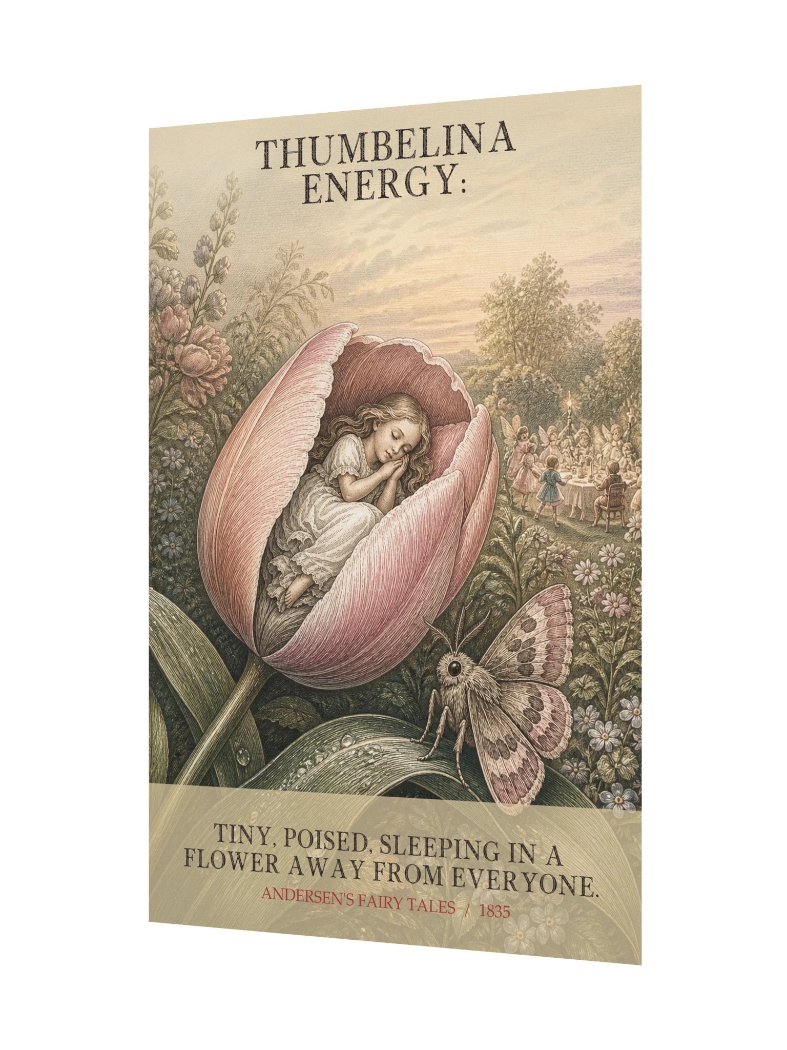 Thumbelina Energy Tiny Poised Sleeping Flower Away -- Andersens Fairy Tales Art Print product image (11)