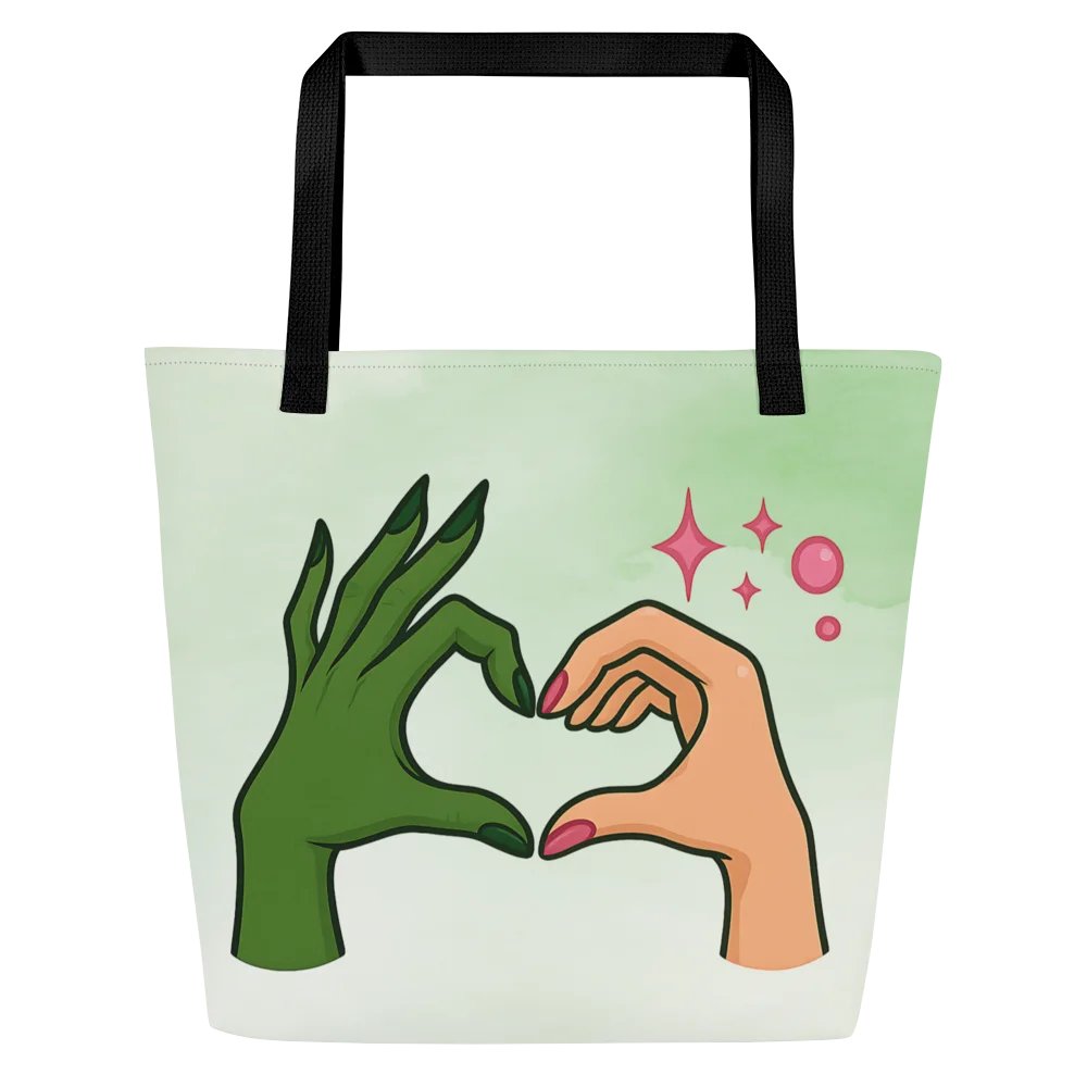 Broadway Tote Bag – Wicked Witch Heart Hands Art – All-Over Print Fan Gift product image (1)