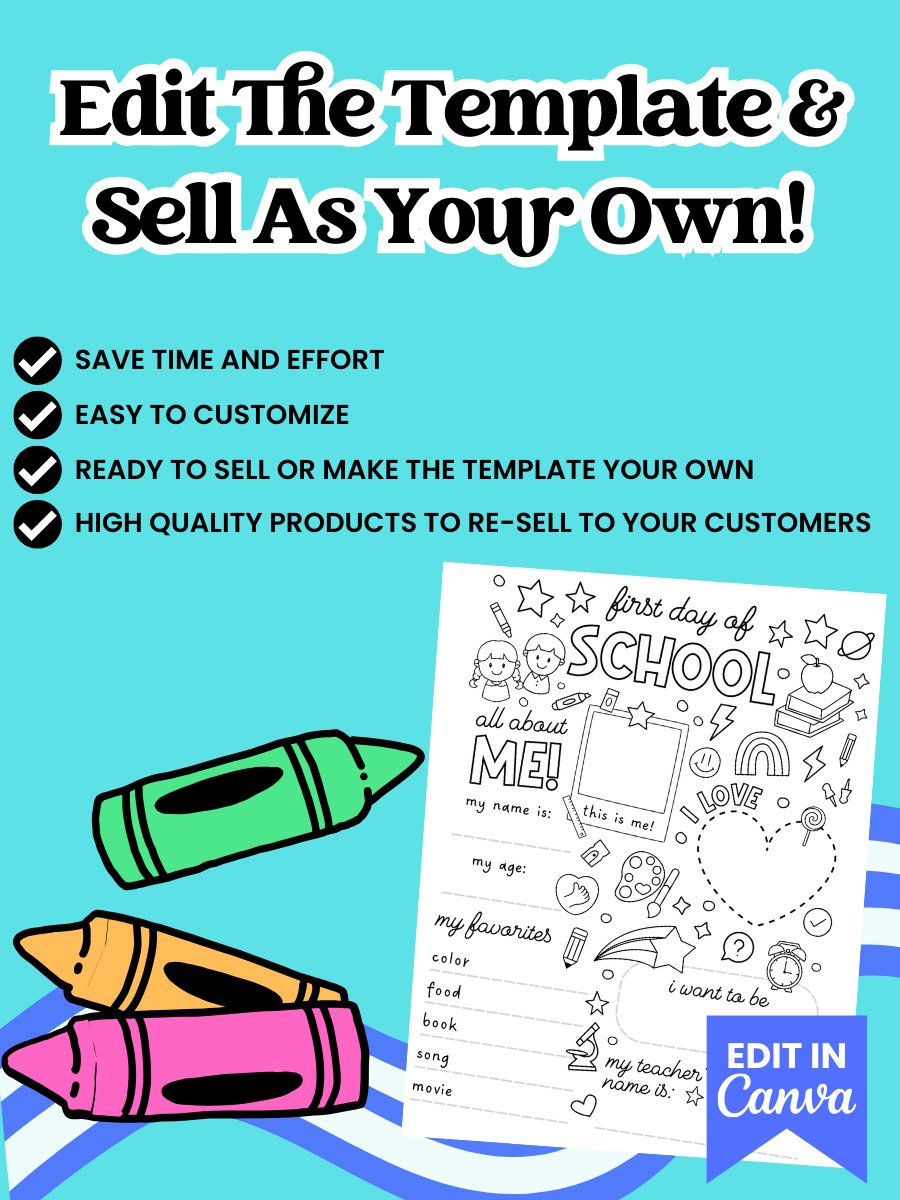 First Day Of School Activity Sheet PLR product image (2)