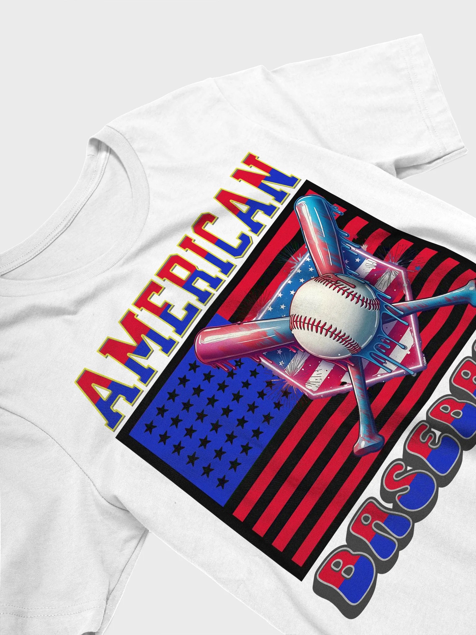 American Baseball Flag T-Shirt product image (2)