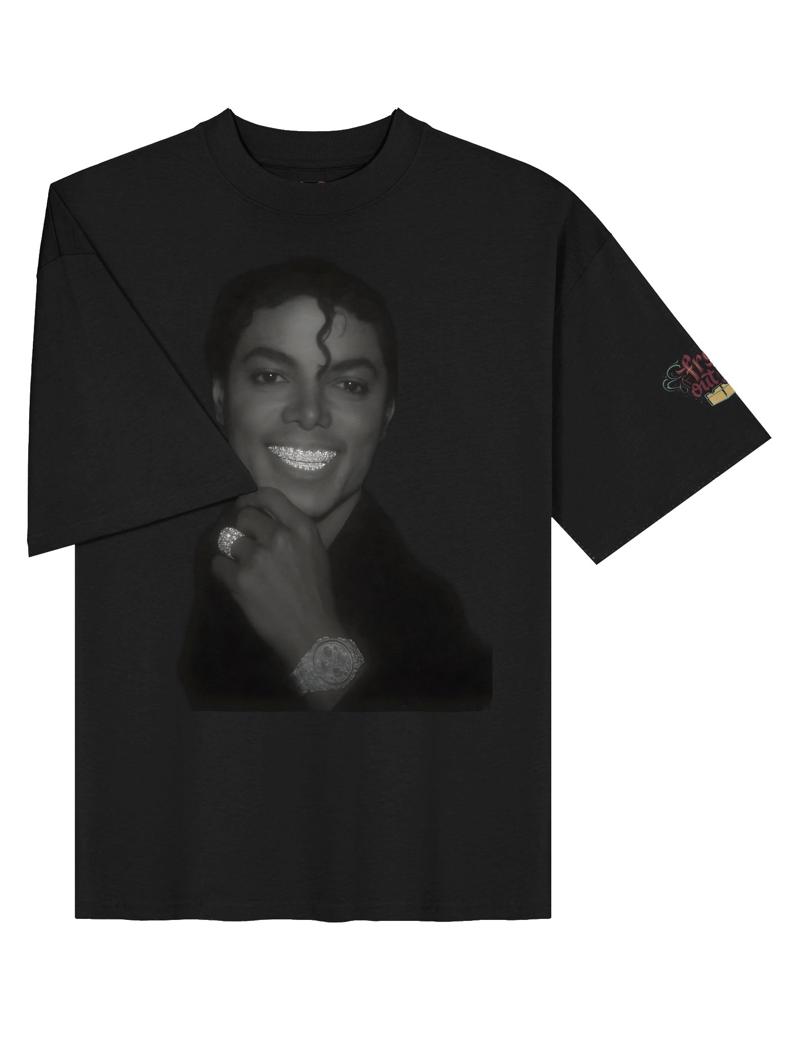 Bold Black-and-White Portrait Oversized Tee product image (12)
