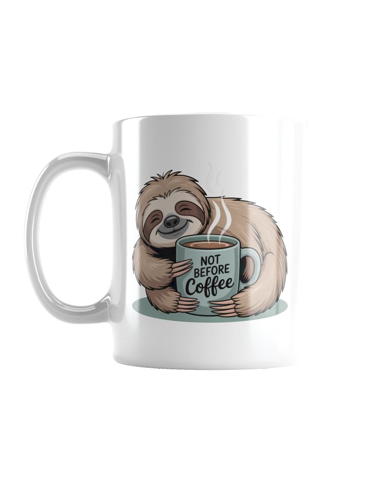 Not Before Coffee Funny Sloth Mug – Lazy Morning Humor product image (1)