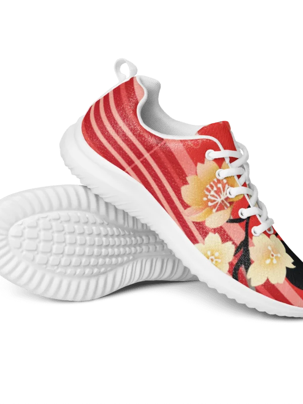 Japanese Folding Fan Women's Athletic Shoes | Traditional Sakura Art Sneaker product image (3)