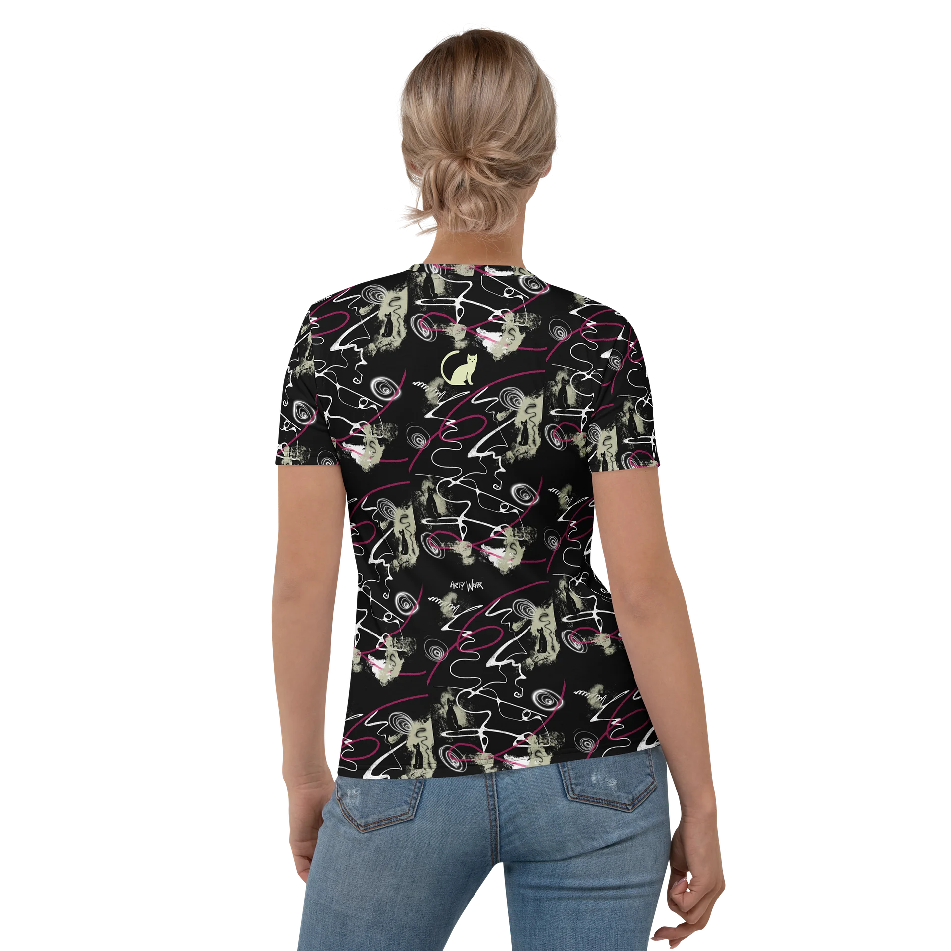 Women's Crew Neck Poly Tee 'Black Cat' product image (4)