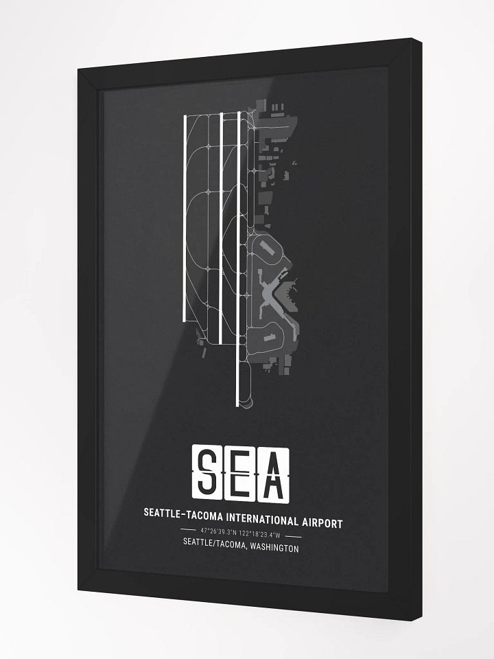 Framed Airport SEA Premium Map On Matt Paper product image (2)