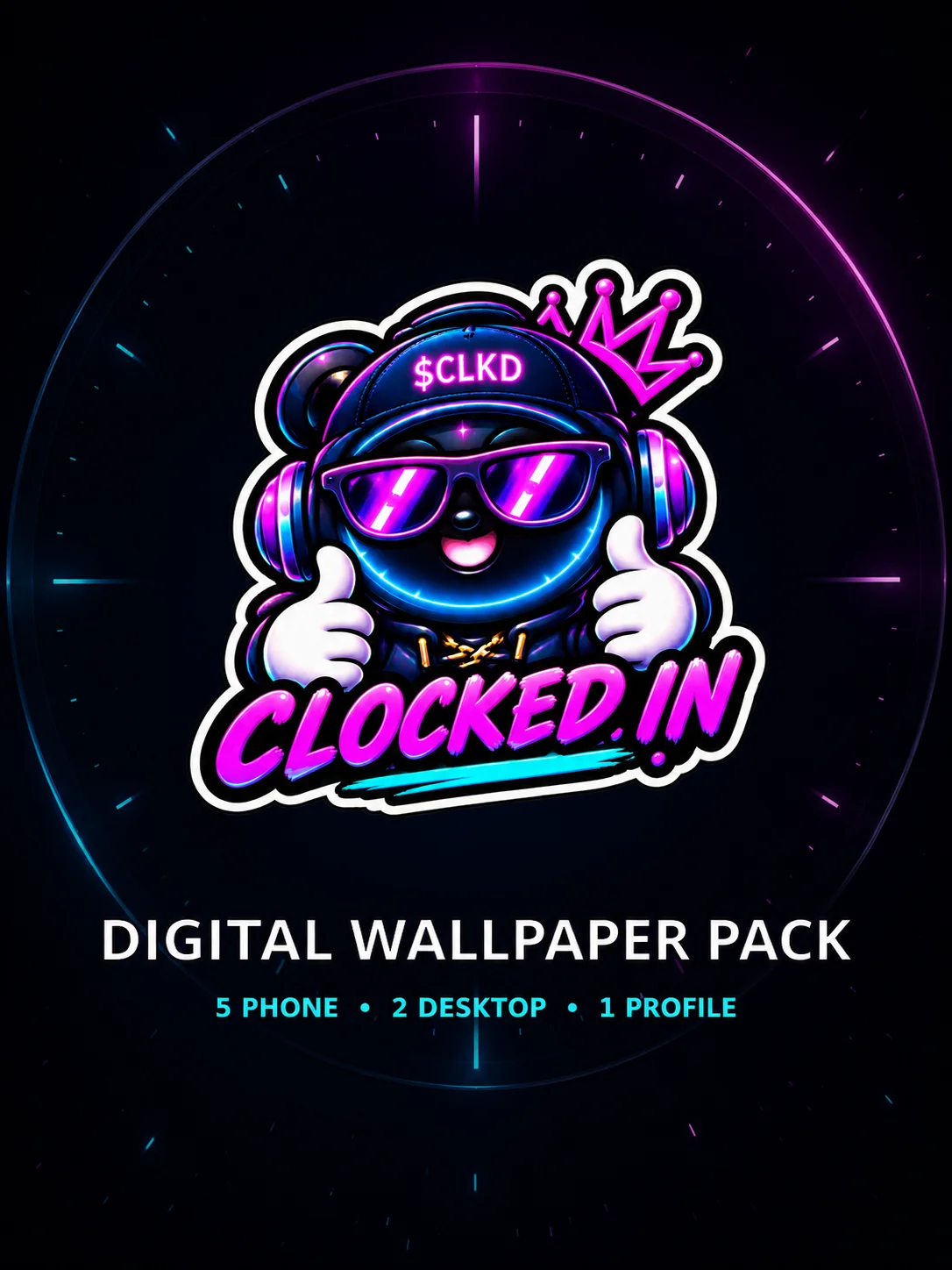CLOCKED IN Digital Wallpaper Pack product image (1)