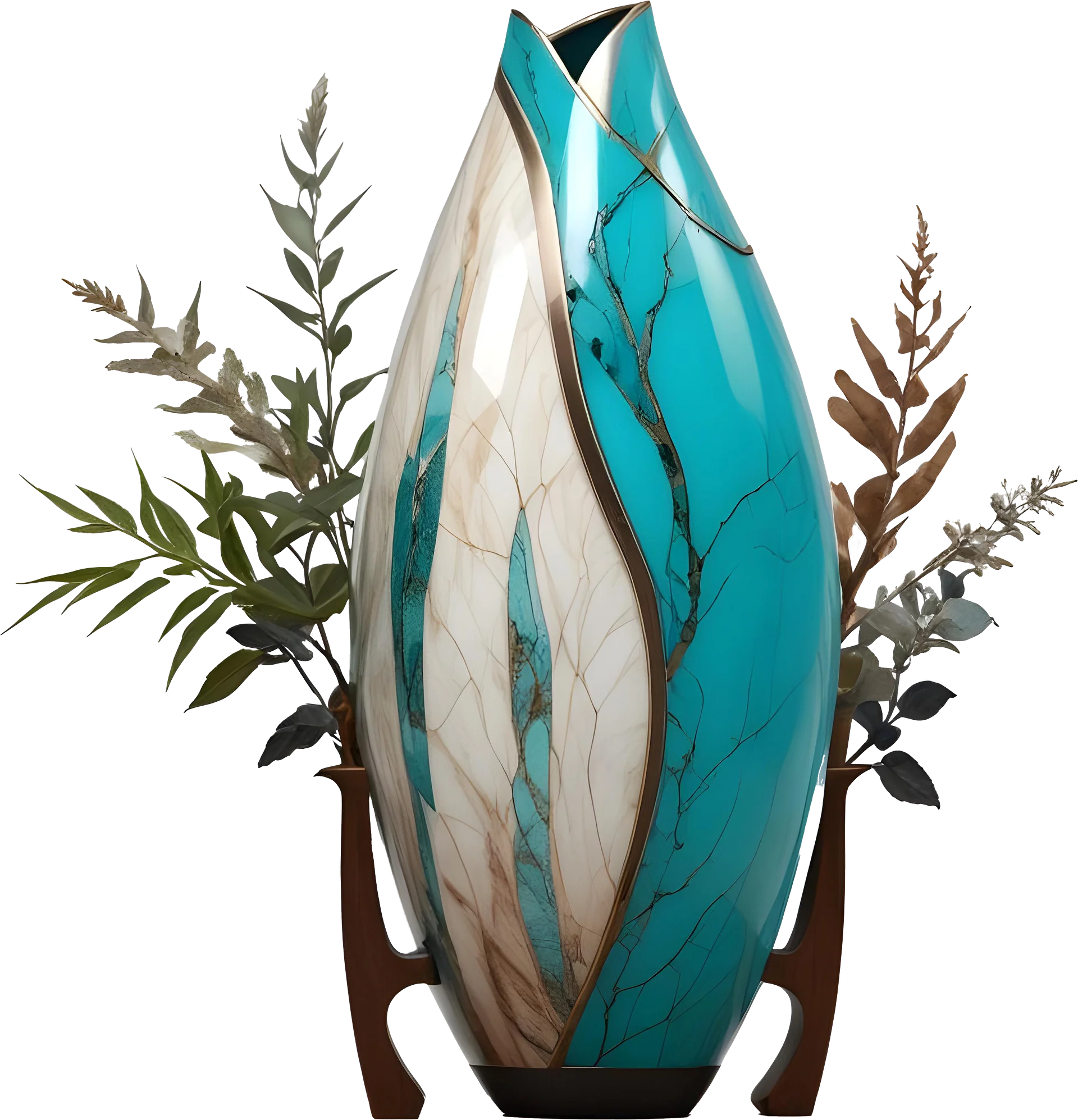 Collection song of the waves Art Deco Vase, PNG product image (1)