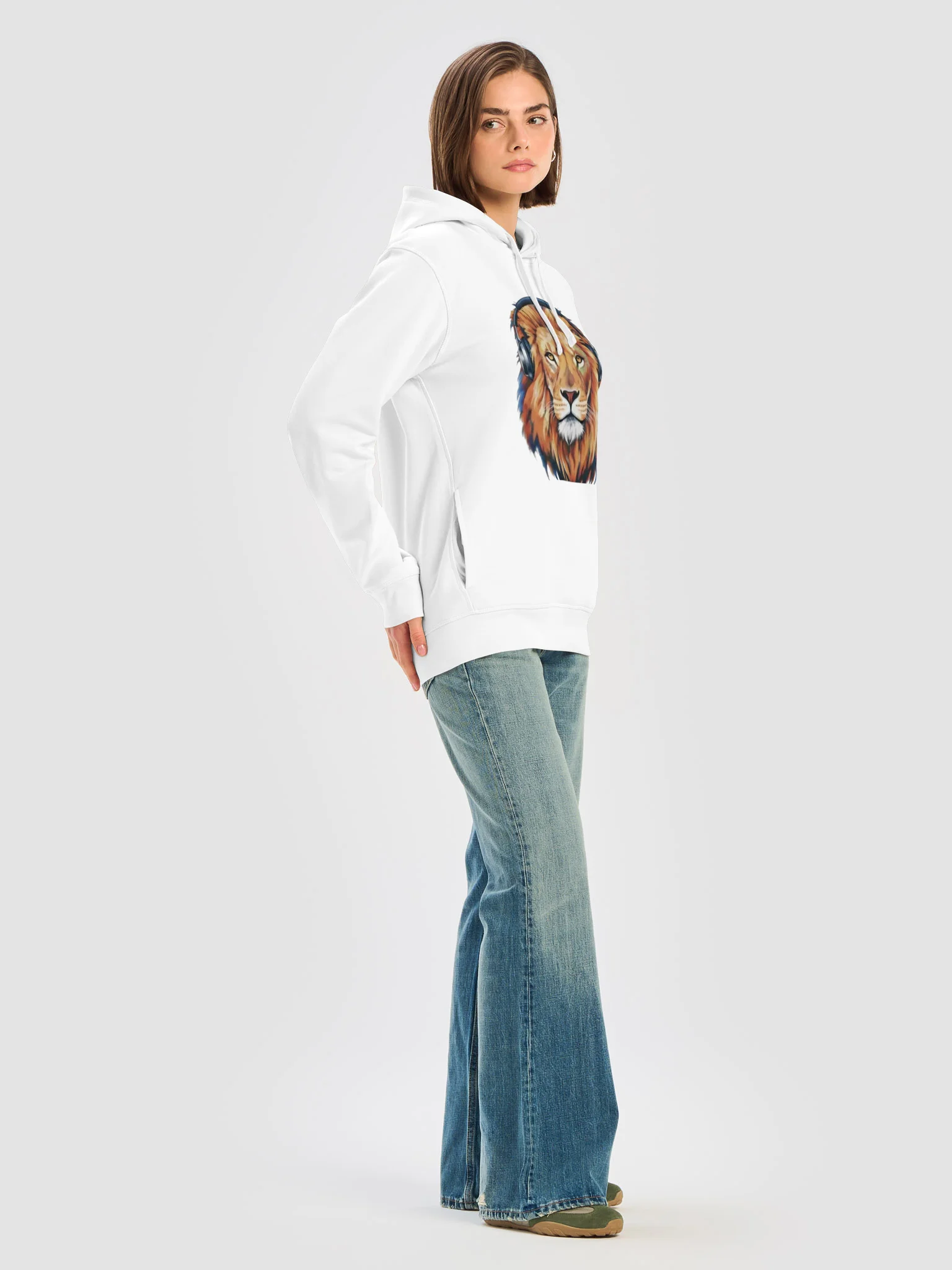 Majestic Neon Lion | Organic Premium Hoodie product image (4)