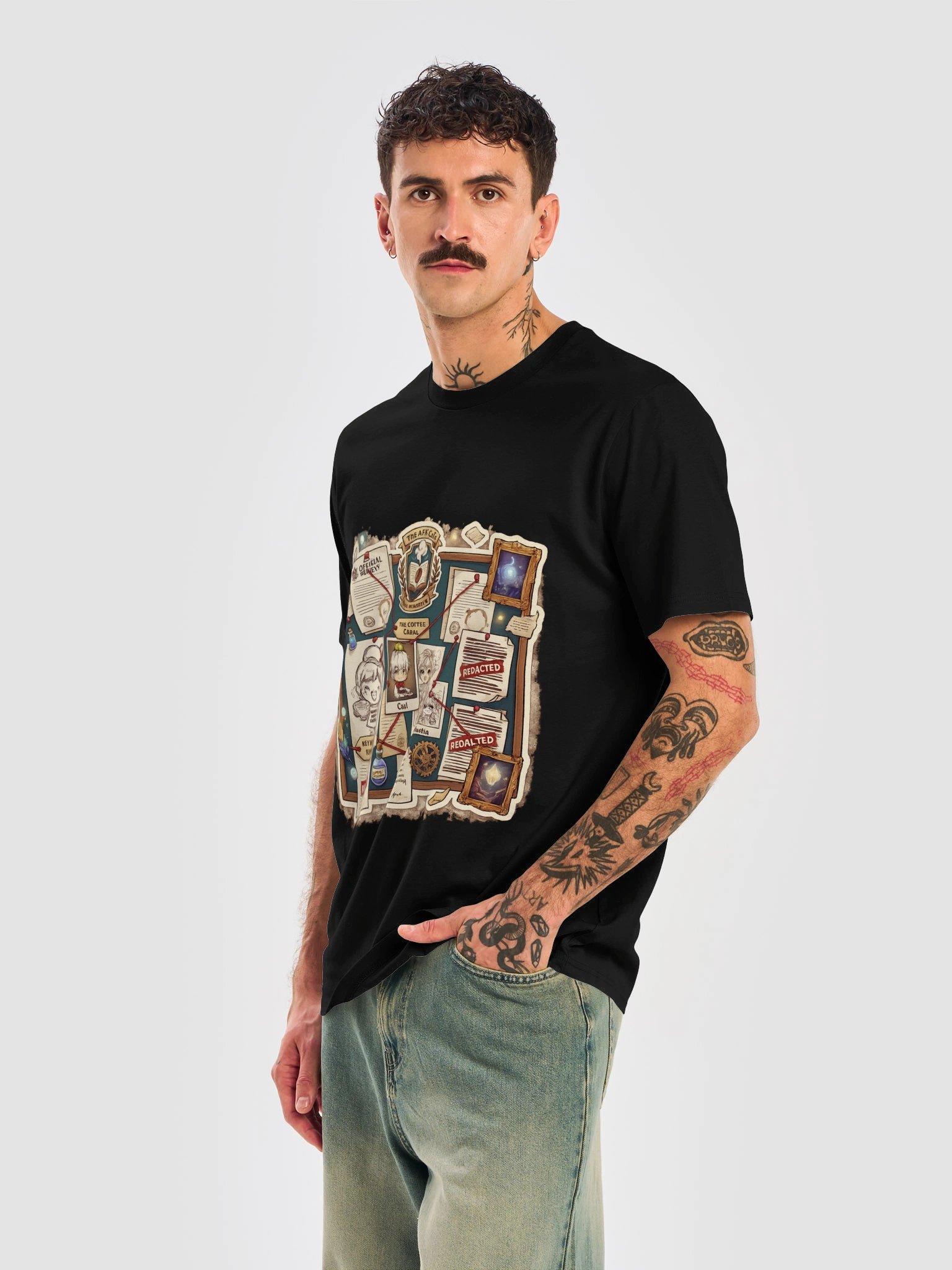 The Coffee Cabal Investigation Board | AFK Cafe Magic Academy Tee product image (6)