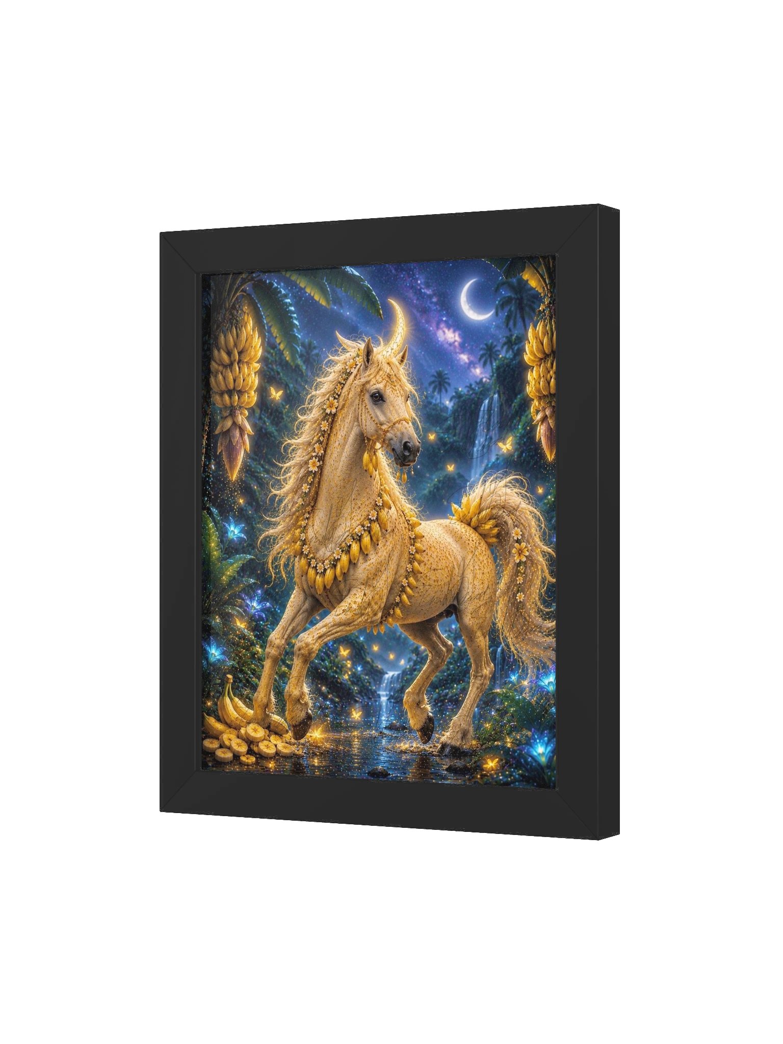 Banana Unicorn Black Framed Poster product image (3)