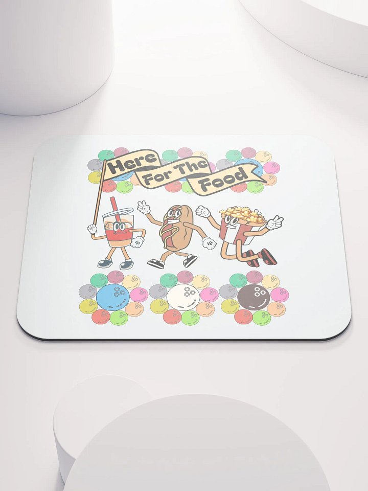 Here For The Food Bowling Foodie Fun Mouse Pad product image (1)