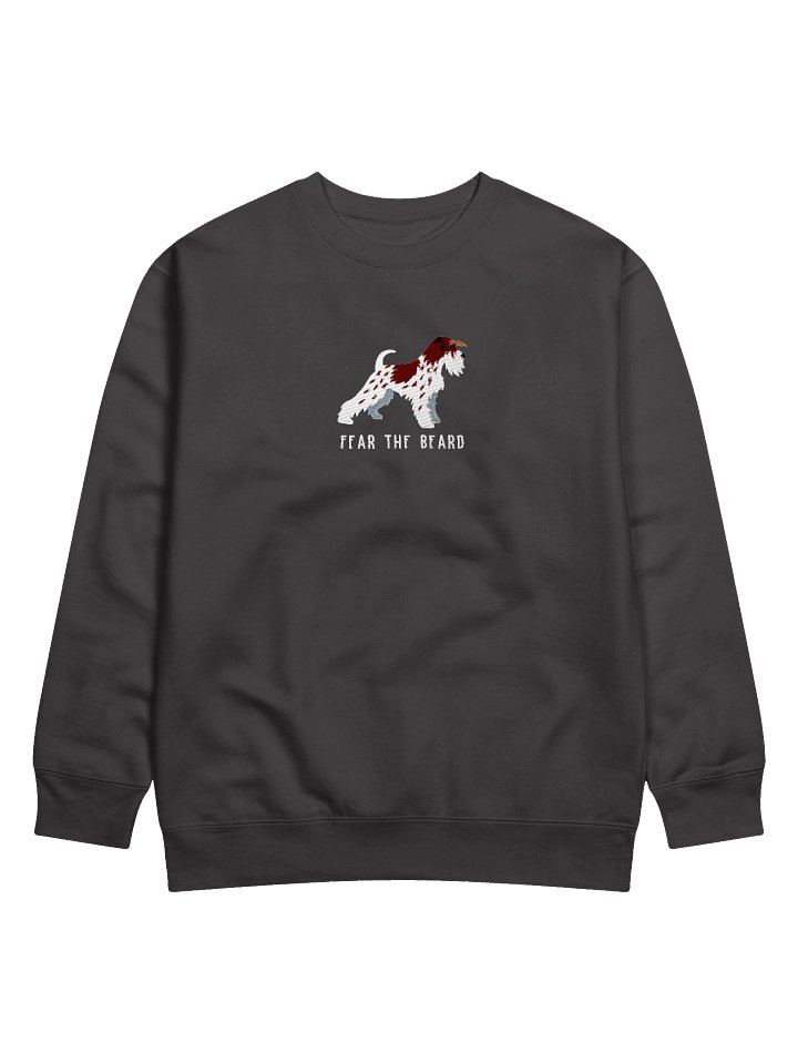 Fear the Beard Sweatshirt (Embroidered) of a Miniature Schnauzer(Parti Liver & White) product image (1)