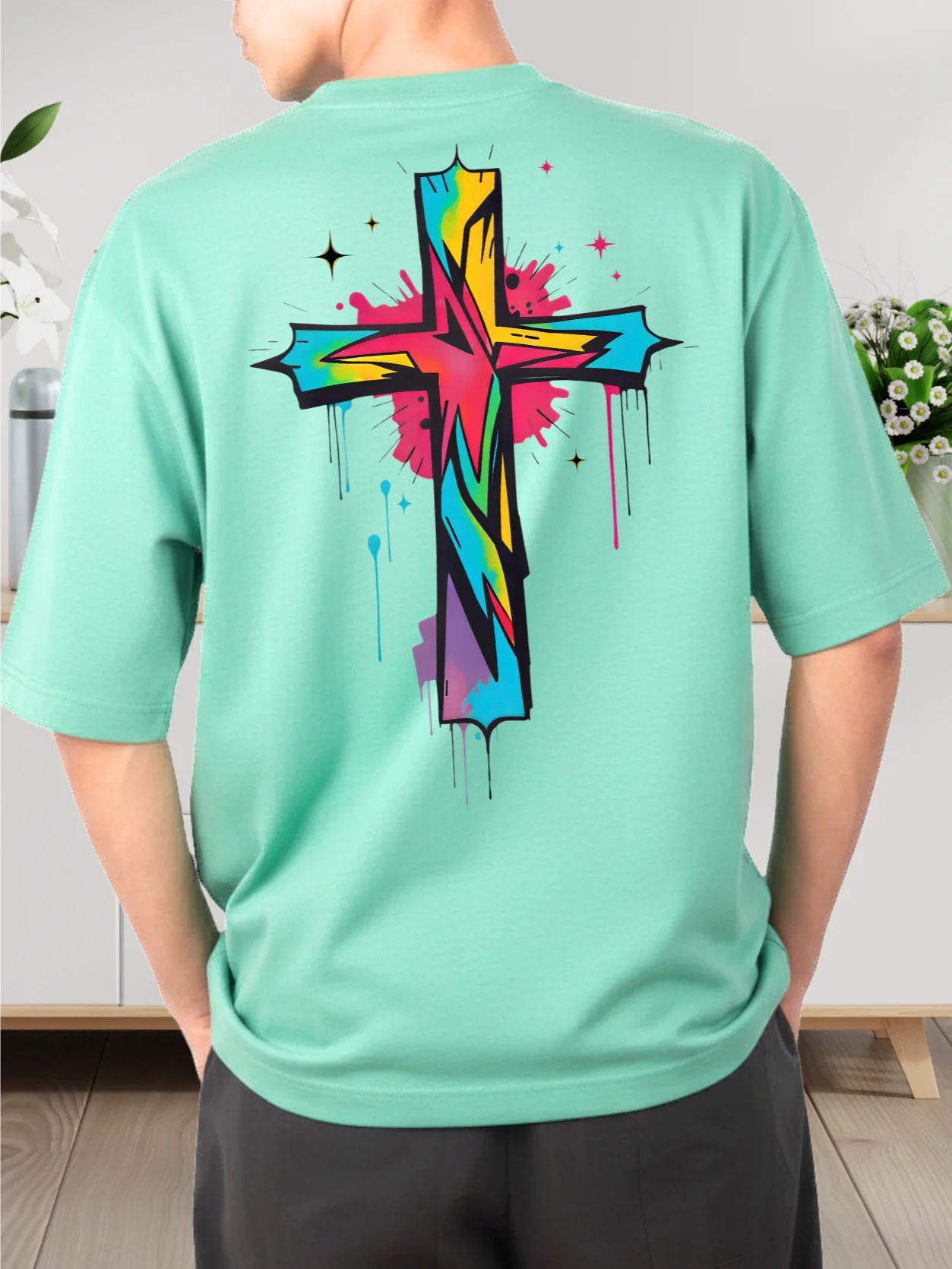 Cool Graffiti Cross Streetwear T-shirt product image (1)