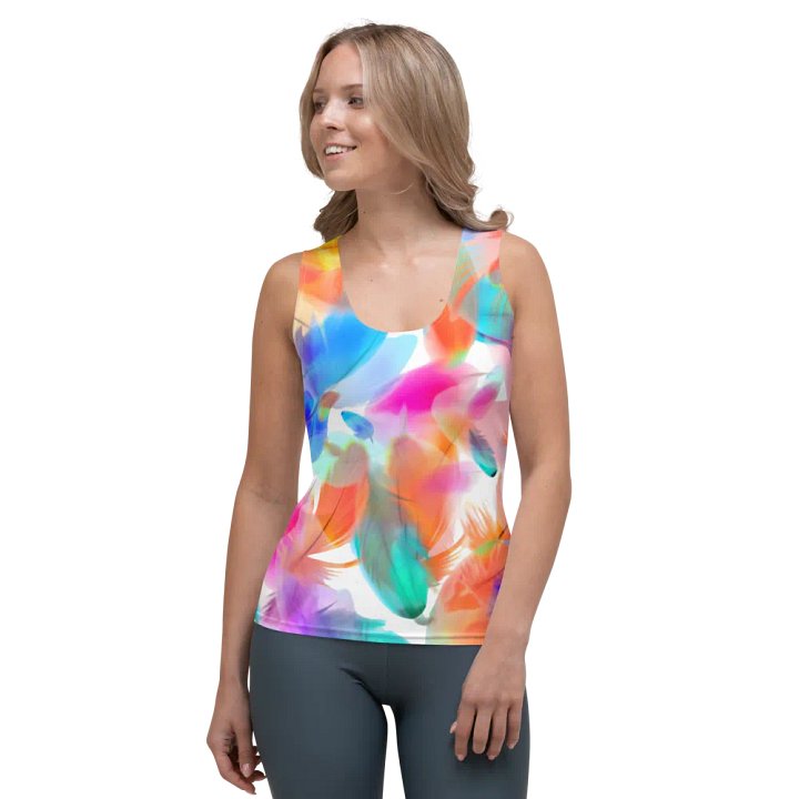 Colorful Feather Pattern Design Tank Top - v1 product image (1)