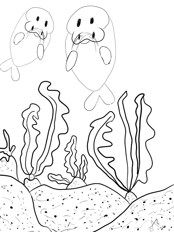TSStechAngel's World - Manatees Coloring Page product image (1)