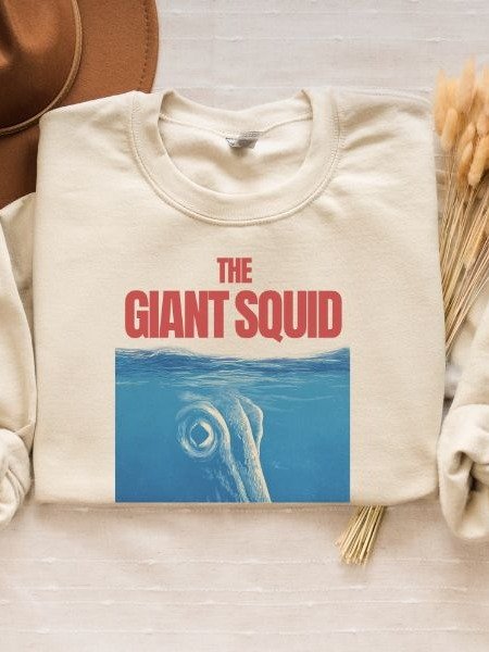 Giant Squid Parody Funny Retro Fall Sweatshirt product image (2)