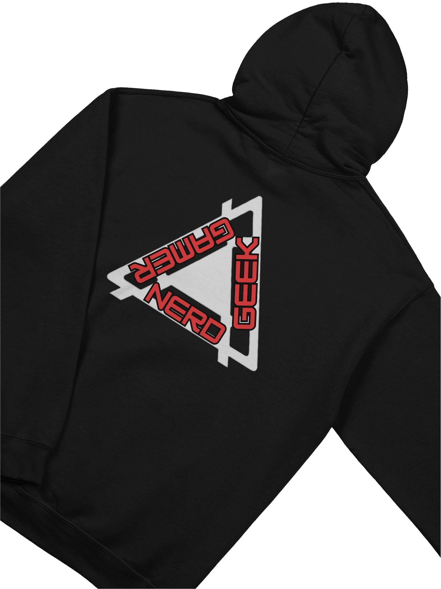 Nerd Geek Gamer Triangle Logo Hoodie | Front & Back Print Graphic Pullover product image (4)