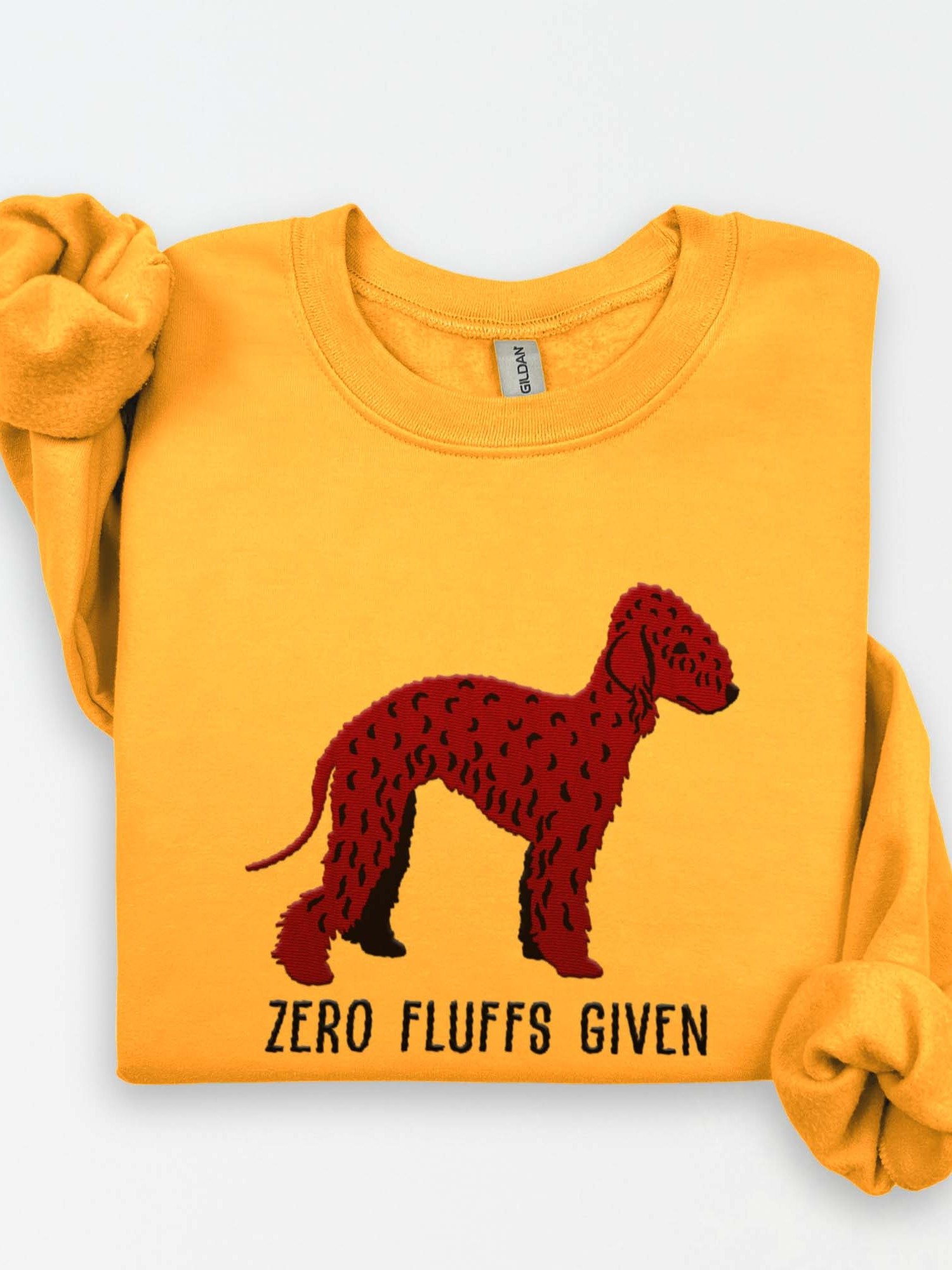 Zero Fluffs Given Sweatshirt (Embroidered) of a Bedlington Terrier(Liver) product image (1)