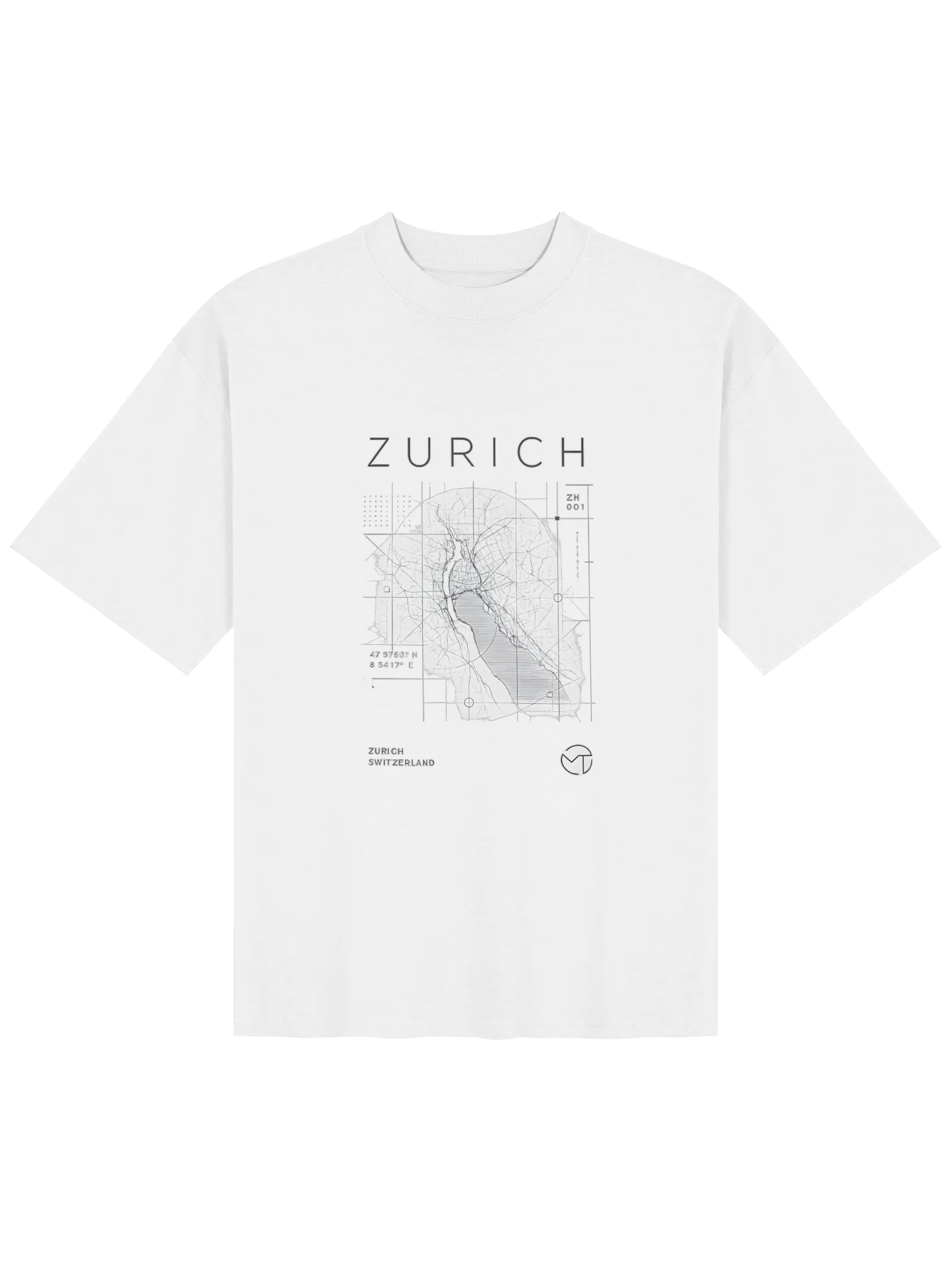 ZURICH Night Grid Tee – Premium Swiss Urban Graphic T-Shirt product image (1)