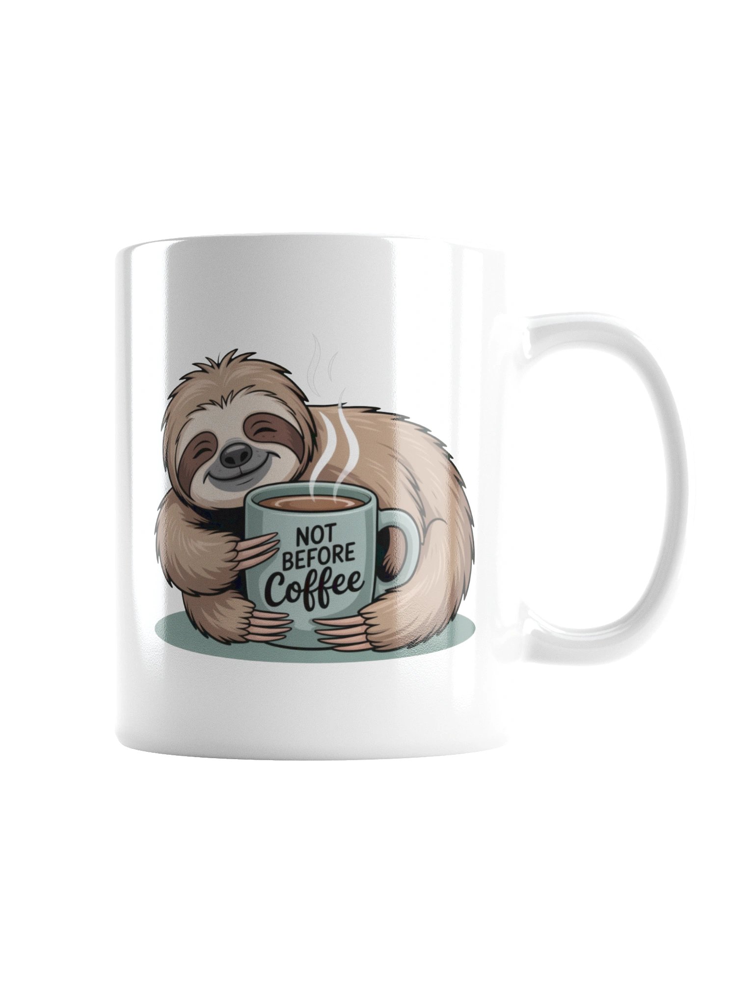 Not Before Coffee Funny Sloth Mug – Lazy Morning Humor product image (3)
