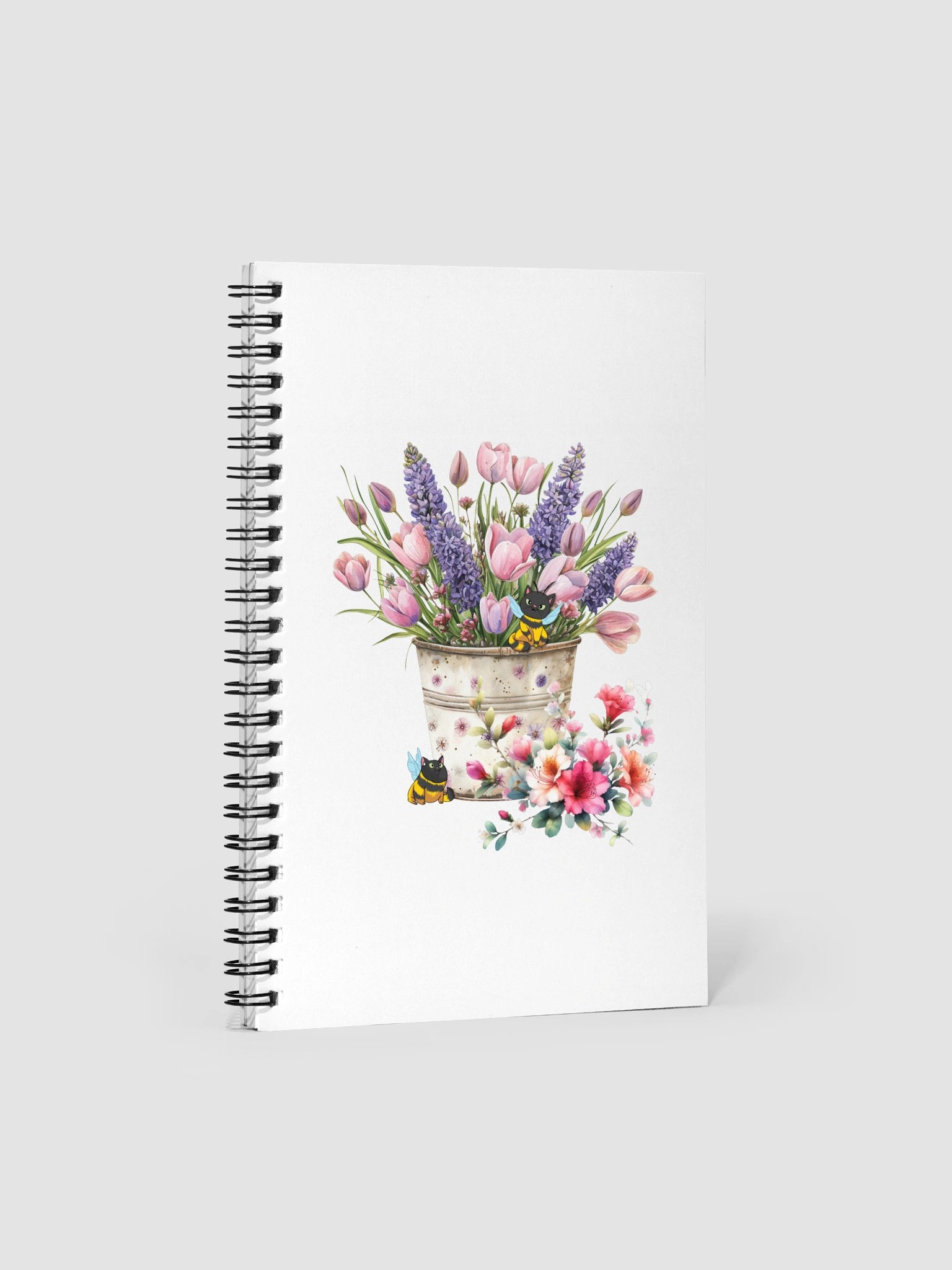 Floral Cat Spiral Journal product image (1)