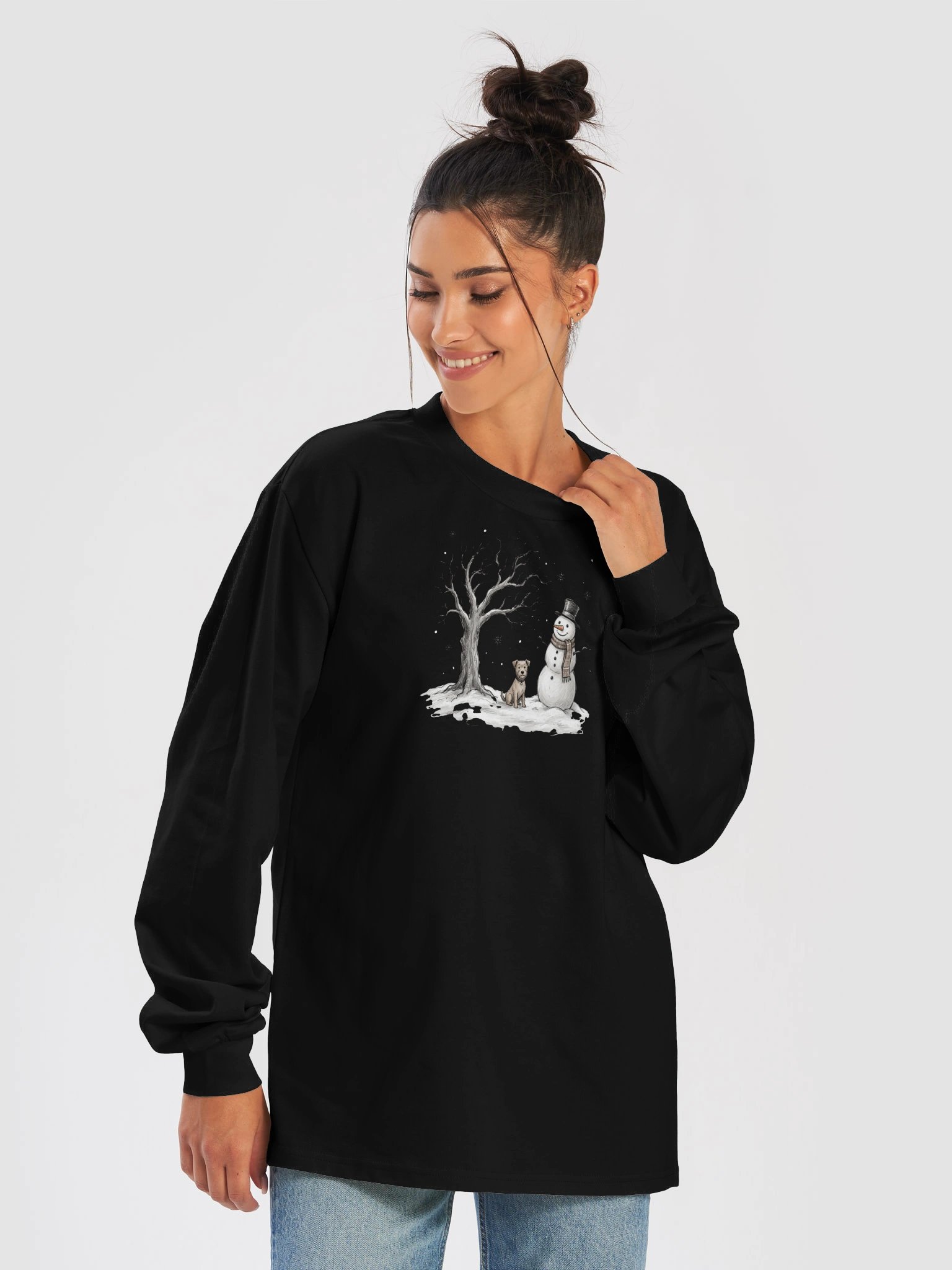 Vintage Snowman & Puppy Winter Sweatshirt product image (35)