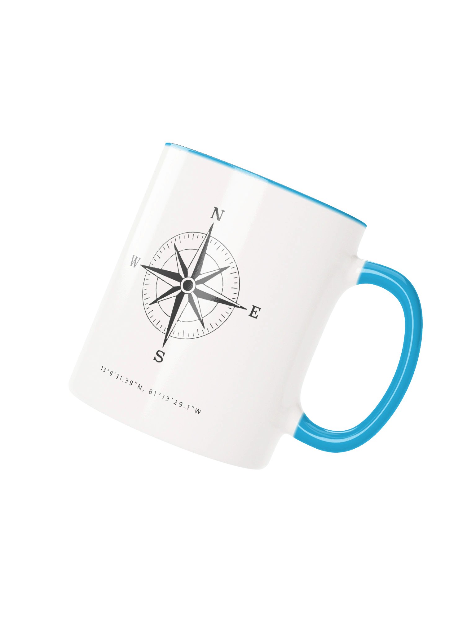 Compass - St. Vincent and the Grenadines - Vintage ALT | Ceramic Mug Sky Blue Peek-A-Boo Inside product image (2)