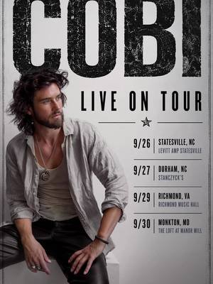 The road is calling once again. Excited to announce this September run through North Carolina, Virginia, and Maryland. If you’ve been waiting to catch a show, this is your chance. I can’t wait to bring these songs to life and meet you after the shows. Who’s coming? 🎟 Tickets at cobimusic.net *link in bio
