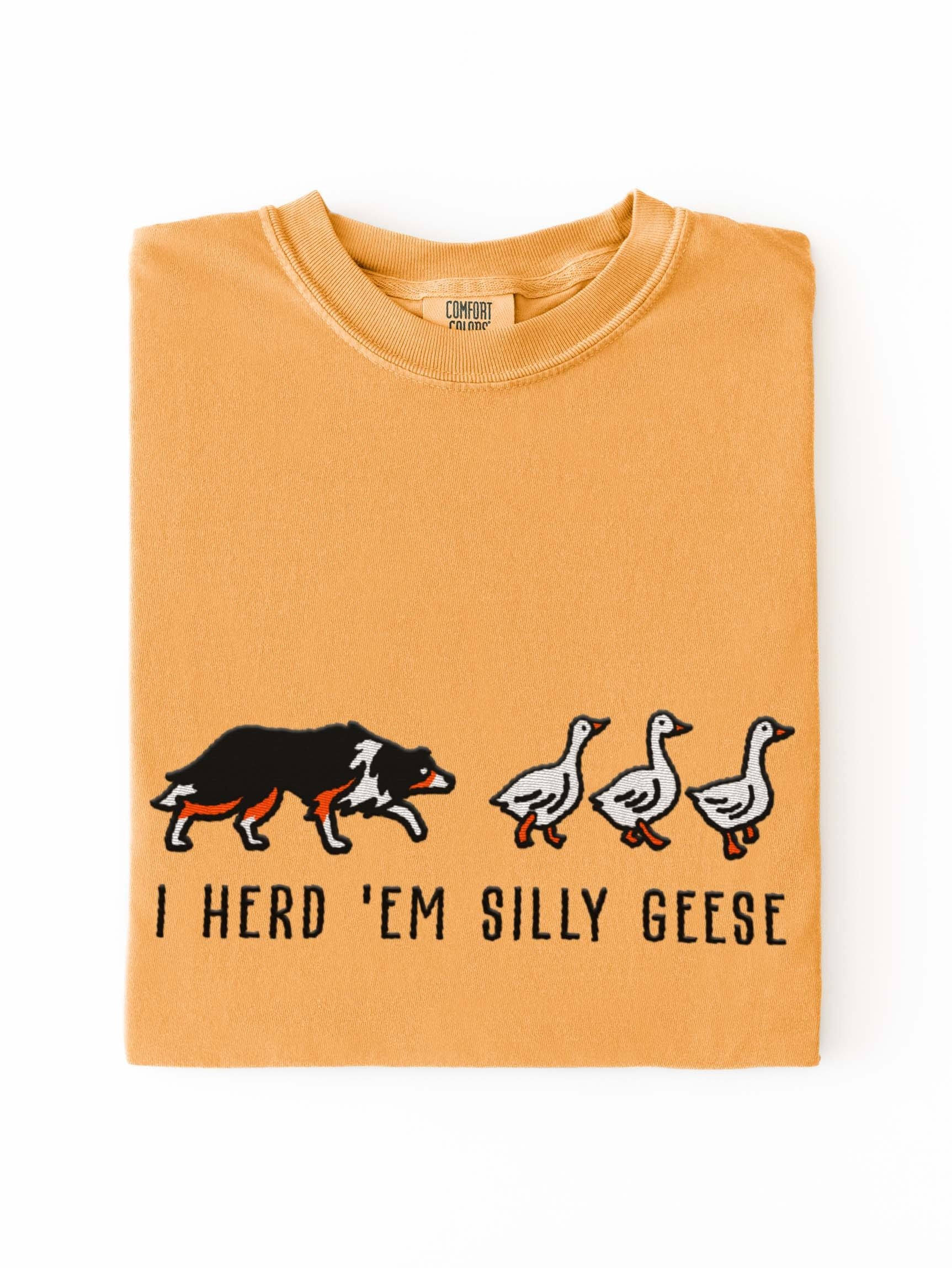 I Herd 'Em Silly Geese T-Shirt(Embroidered) of a Border Collie(Tricolor) product image (2)
