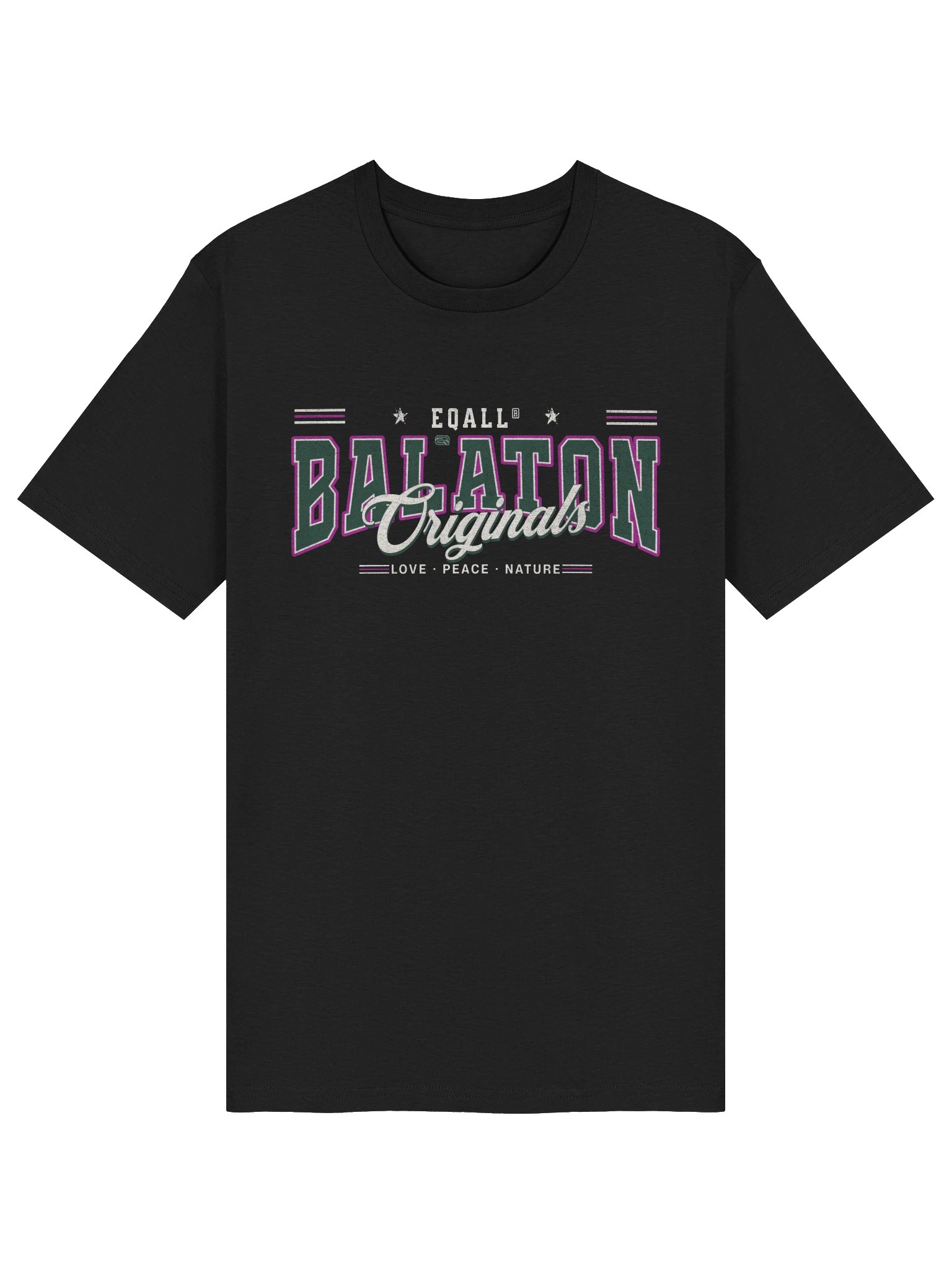 EQALL® Originals BALATONIQ Love Nature Organic Unisex ECO Tee Pink Deep Green product image (3)