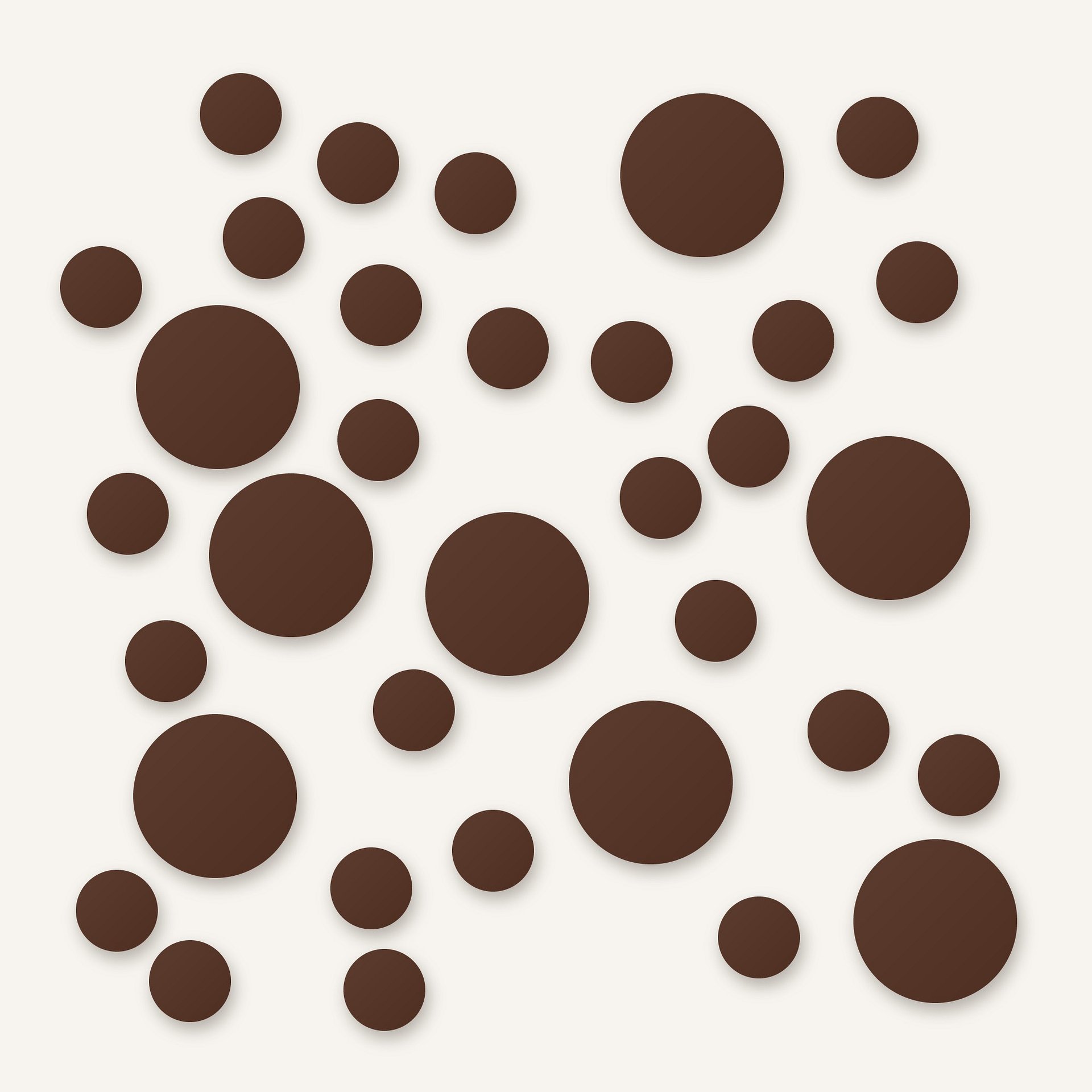 Brown Polka Dot Wall Decals, 2" and 4" Vinyl Circle Stickers, Removable Dot Decals for Nursery, Kids Room, Playroom product image (1)