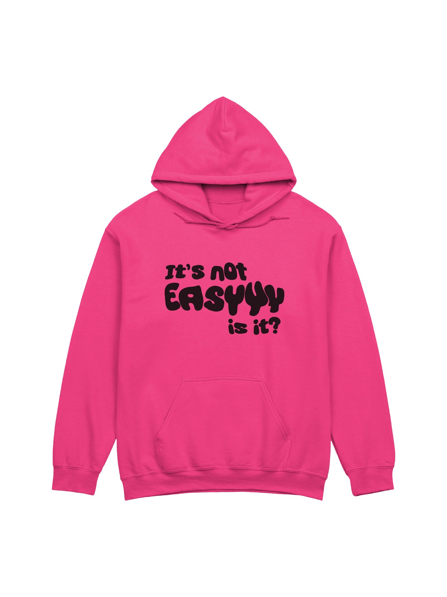 NOT EASY – BLACK TEXT HOODIE product image (1)