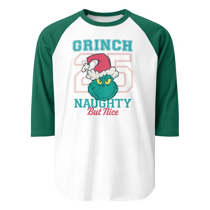 Naughty But Nice Grinch Raglan Tee product image (2)