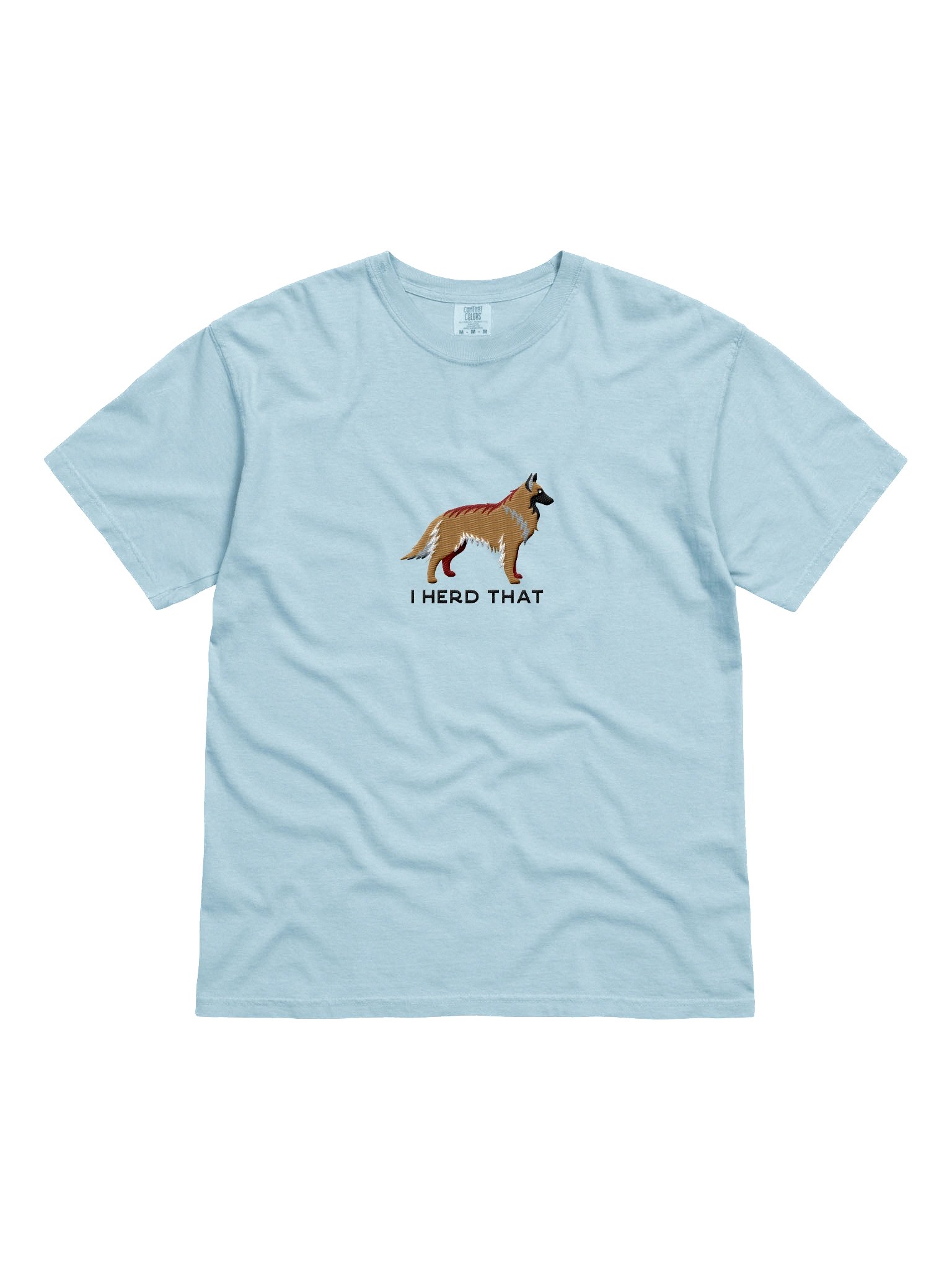 I Herd That T-Shirt(Embroidered) of a Belgian Tervuren(Tan) product image (4)